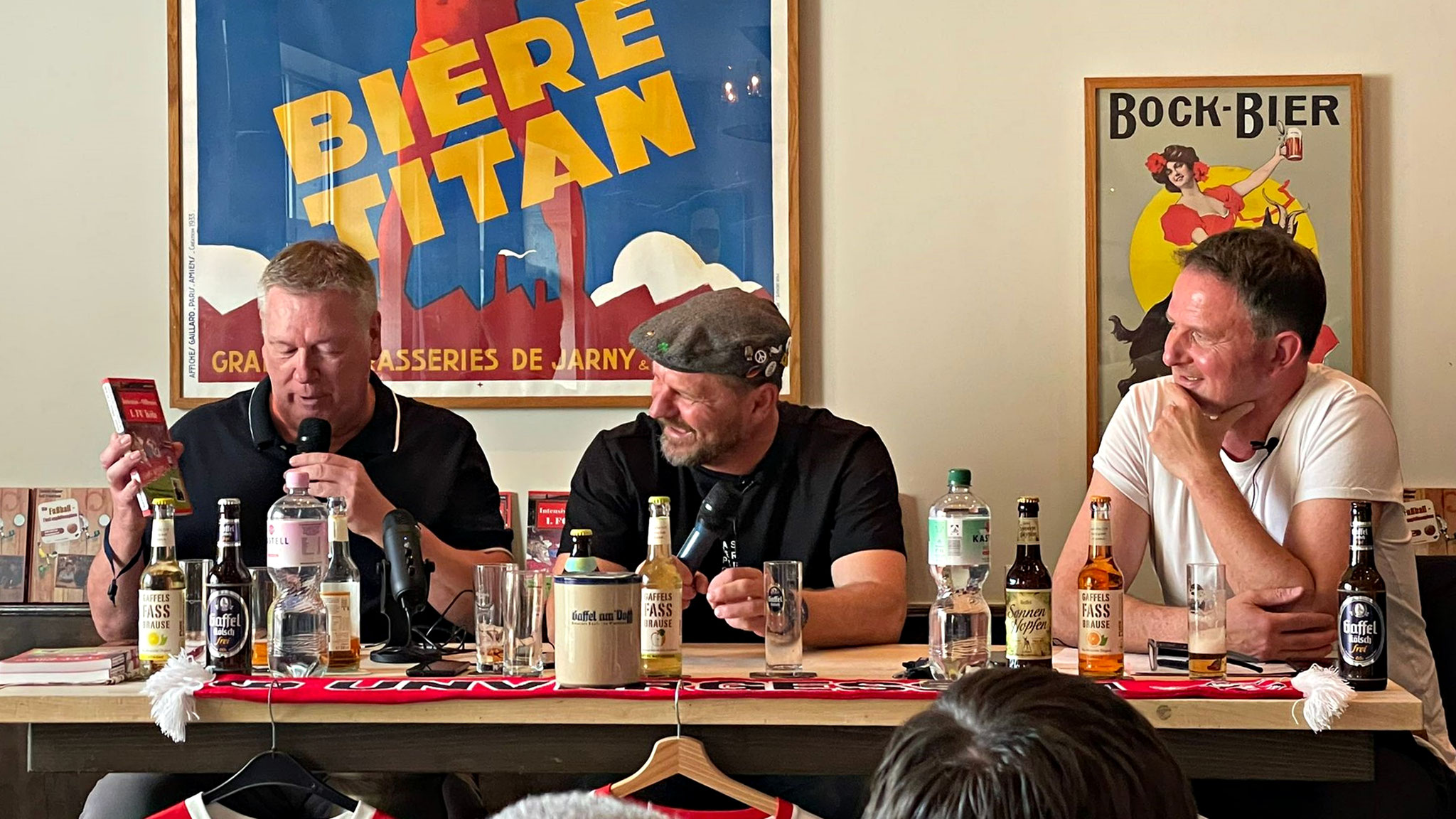 Steffen Baumgart, Thomas Wagner und Ralf Friedrichs im Mai 2023 im Gaffel am Dom