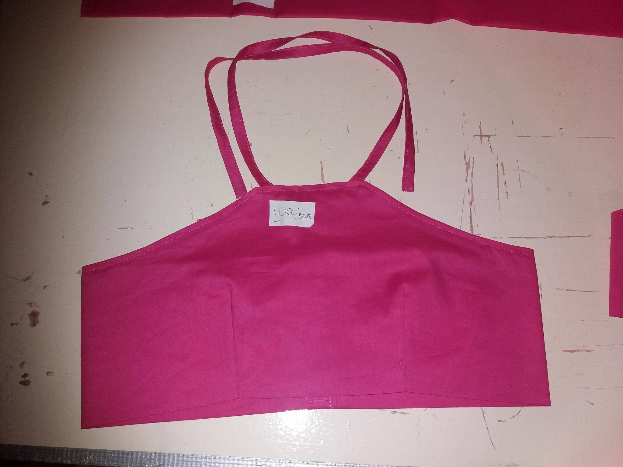 Top rose fuschia en toile de coton pour costume de danse tahitienne