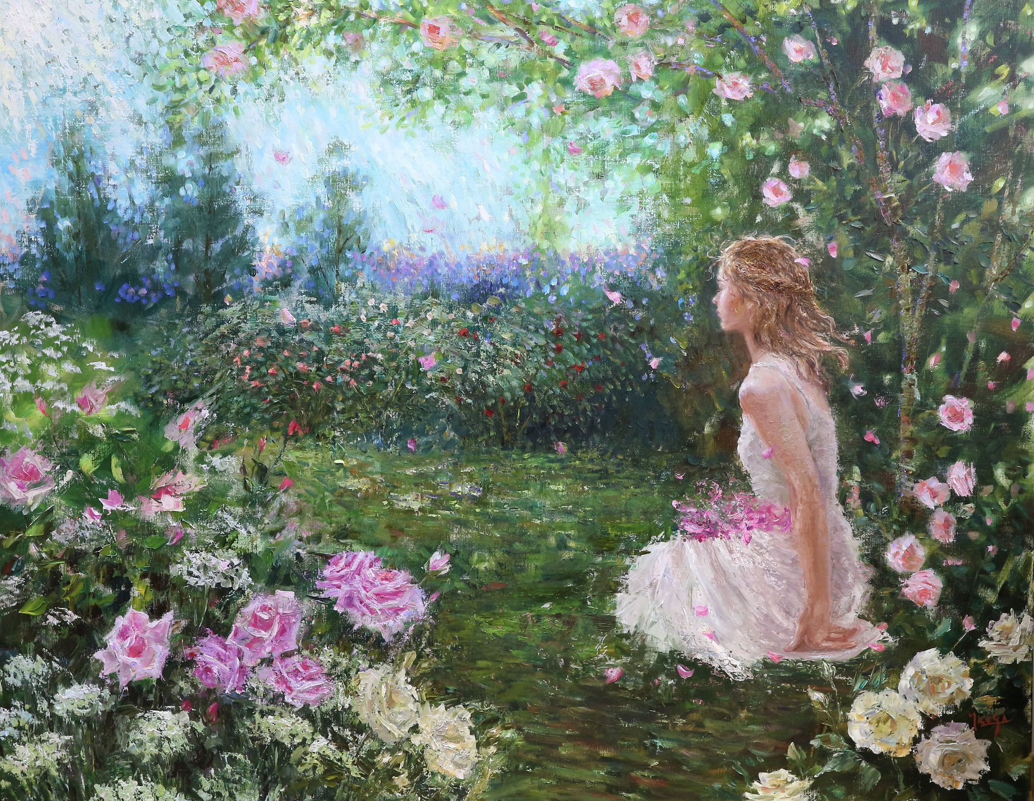 絵画 額付(銀）油絵　uF6-070919　夕陽 朝陽 猫の親子 絵画 額付(銀）油絵uF6-070919夕陽 朝陽 猫の親子