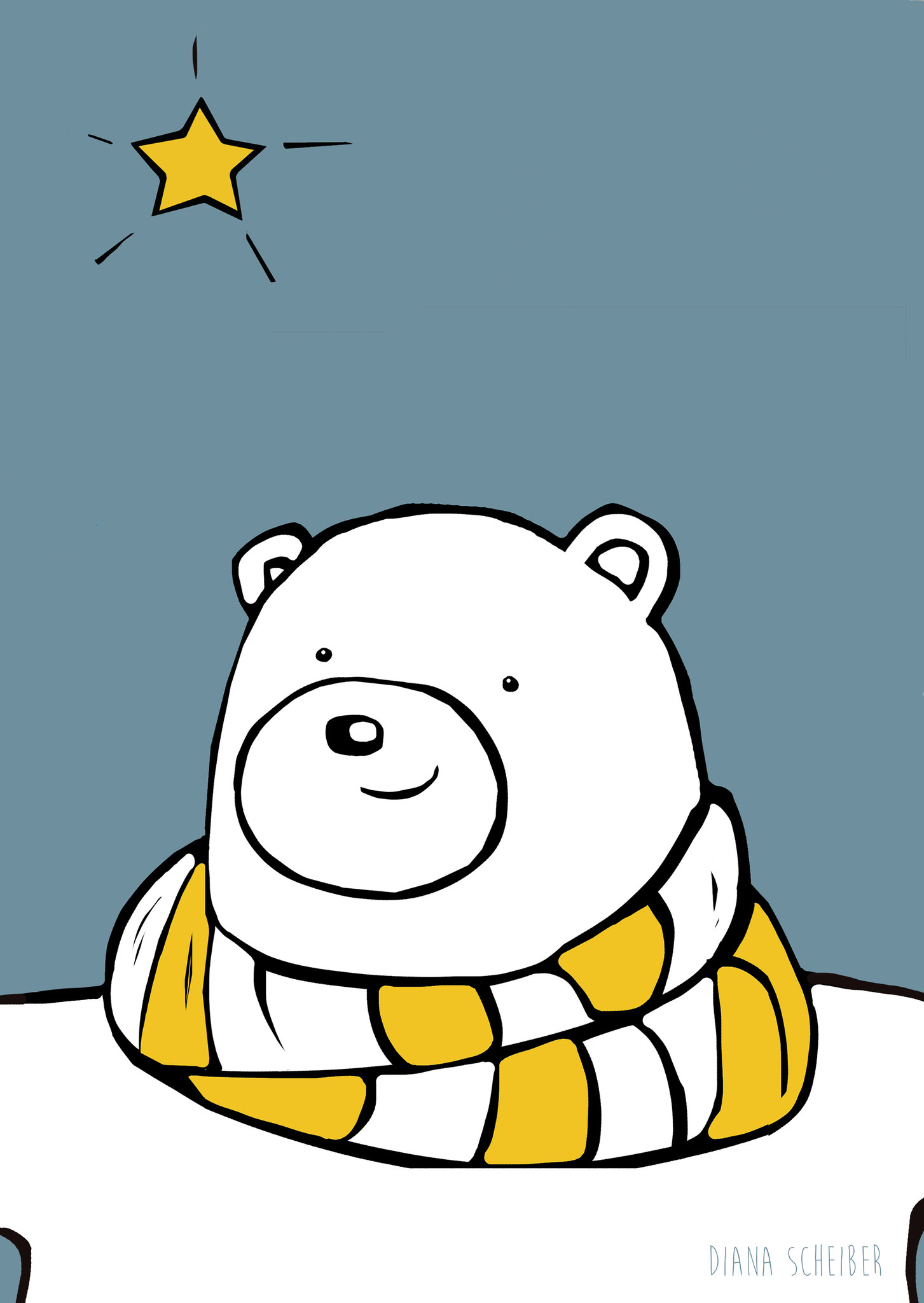 Eisbär mit Schal