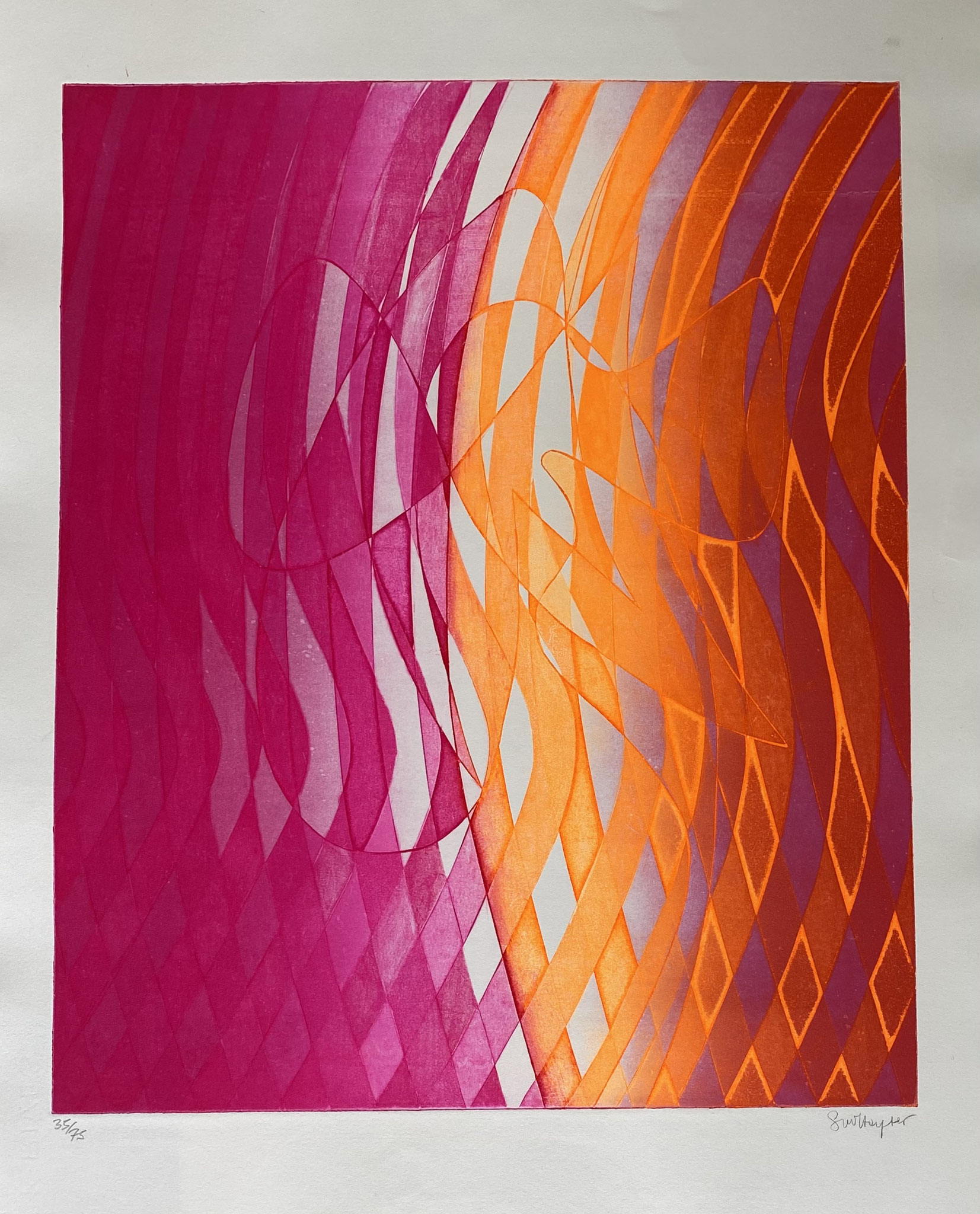  Stanley William Hayter, Labris, 1973 (Black & Moorhead  366)   Eau-forte et vernis mou en couleurs Rives, signée et numérotée au crayon, Image : 49 x 40 cm  Feuille : 65 x 50  