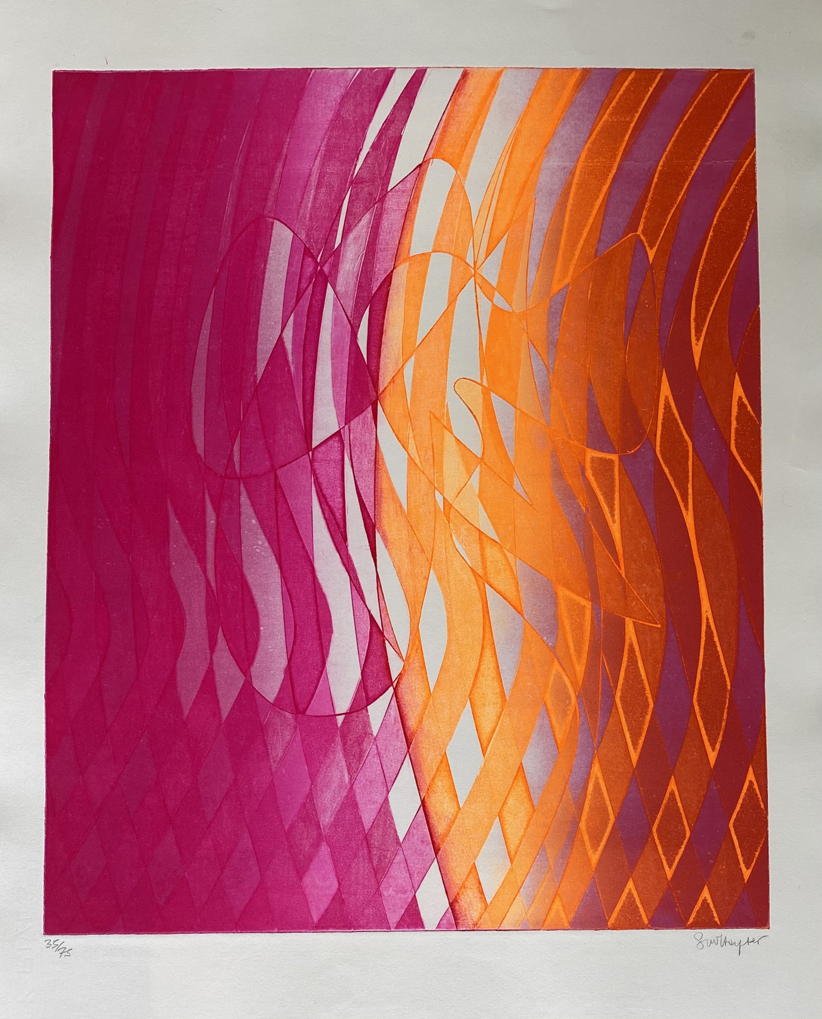  Stanley William Hayter, Labris, 1973 (Black & Moorhead  366)   Eau-forte et vernis mou en couleurs Rives, signée et numérotée au crayon, Image : 49 x 40 cm  Feuille : 65 x 50  