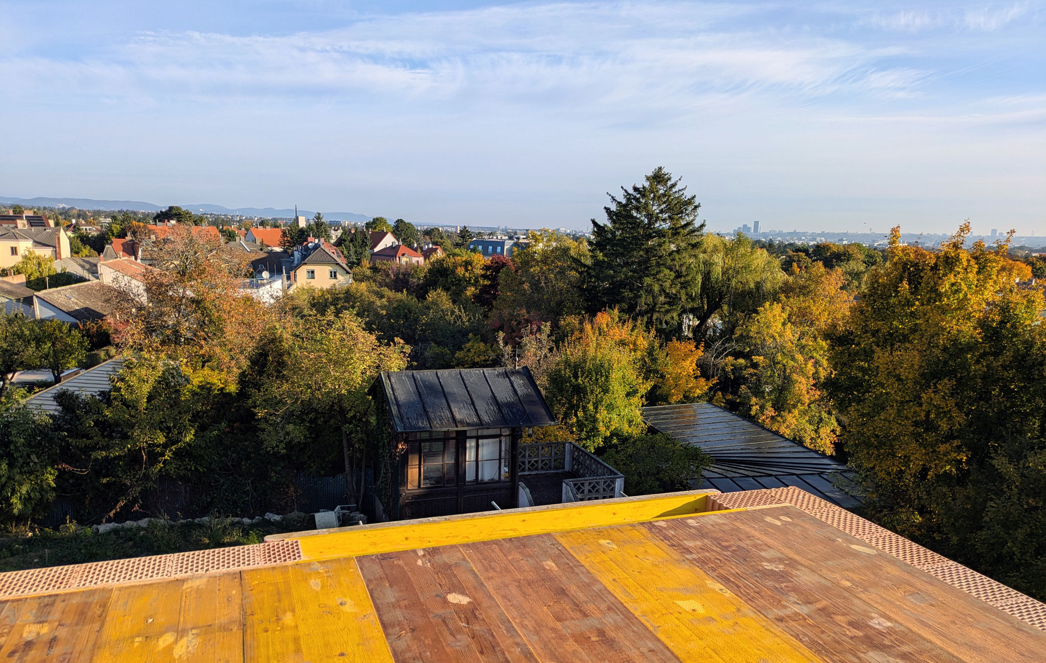 Blick vom Wohnzimmer Penthaus 10/2025