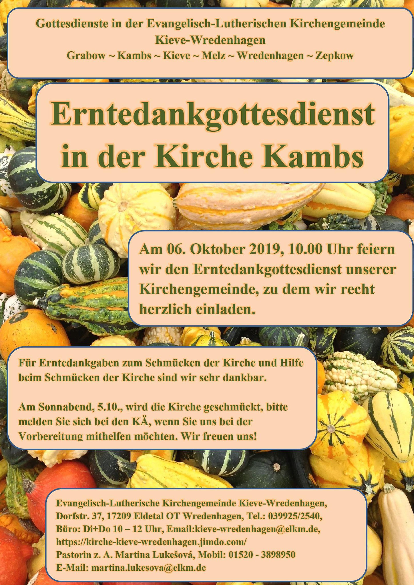 Erntedankgottesdienst in Kambs