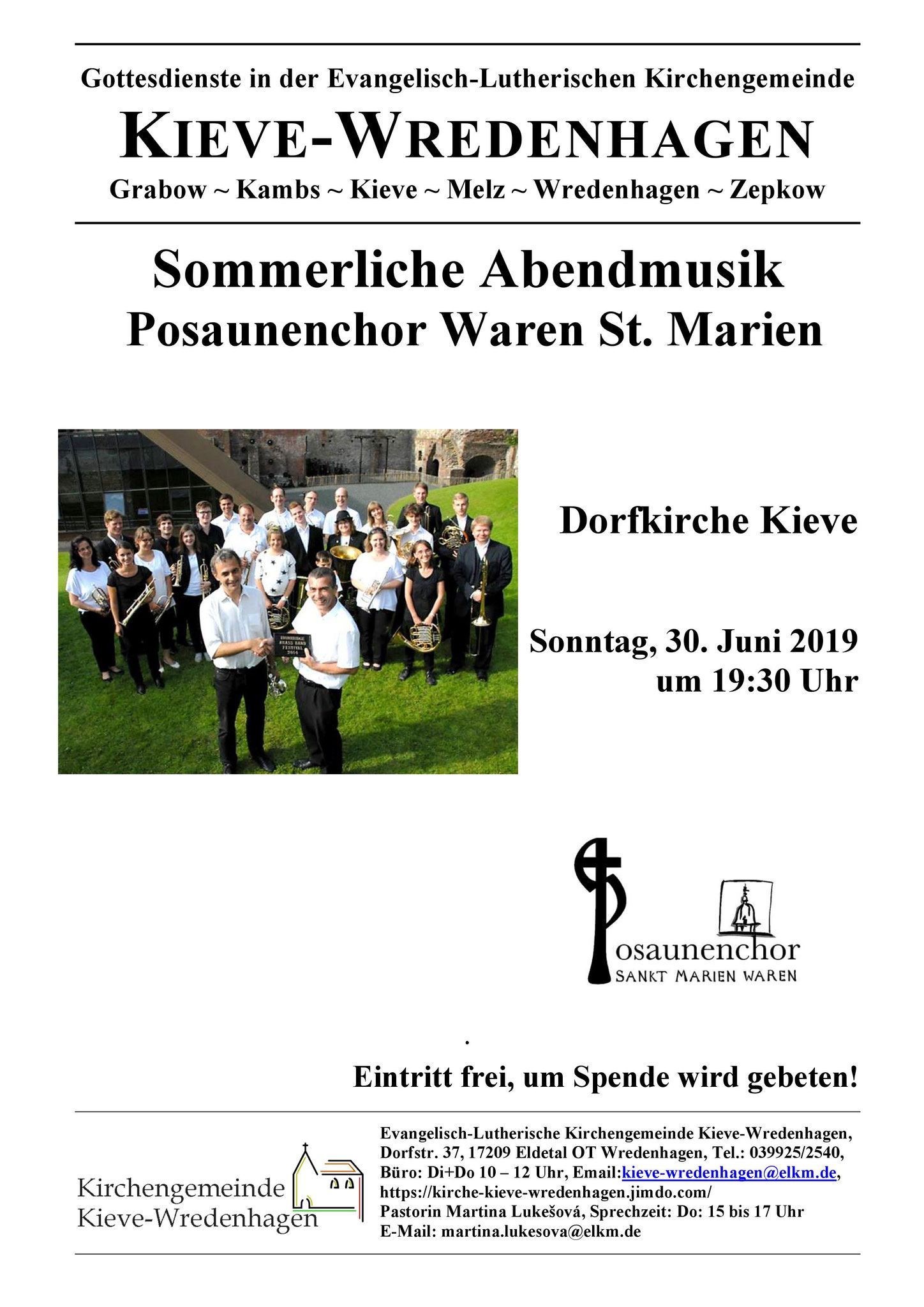 Konzert des Posaunenchores Waren St. Marien