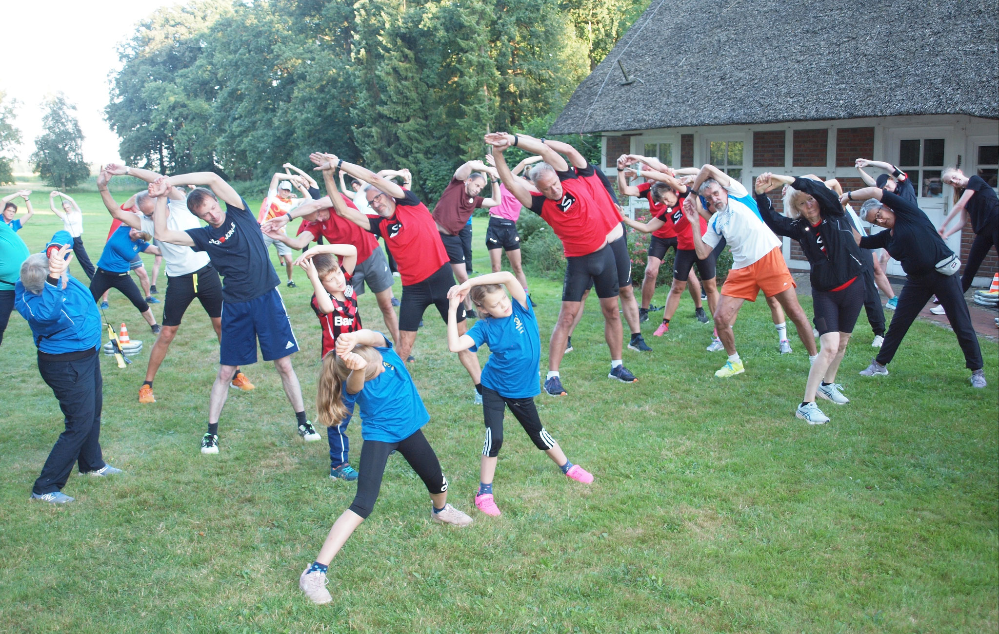 Ein kurzes Aufwärmen vor dem Start.