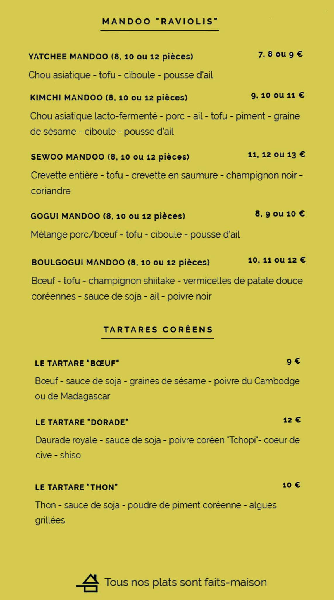 Mondoos et tartares