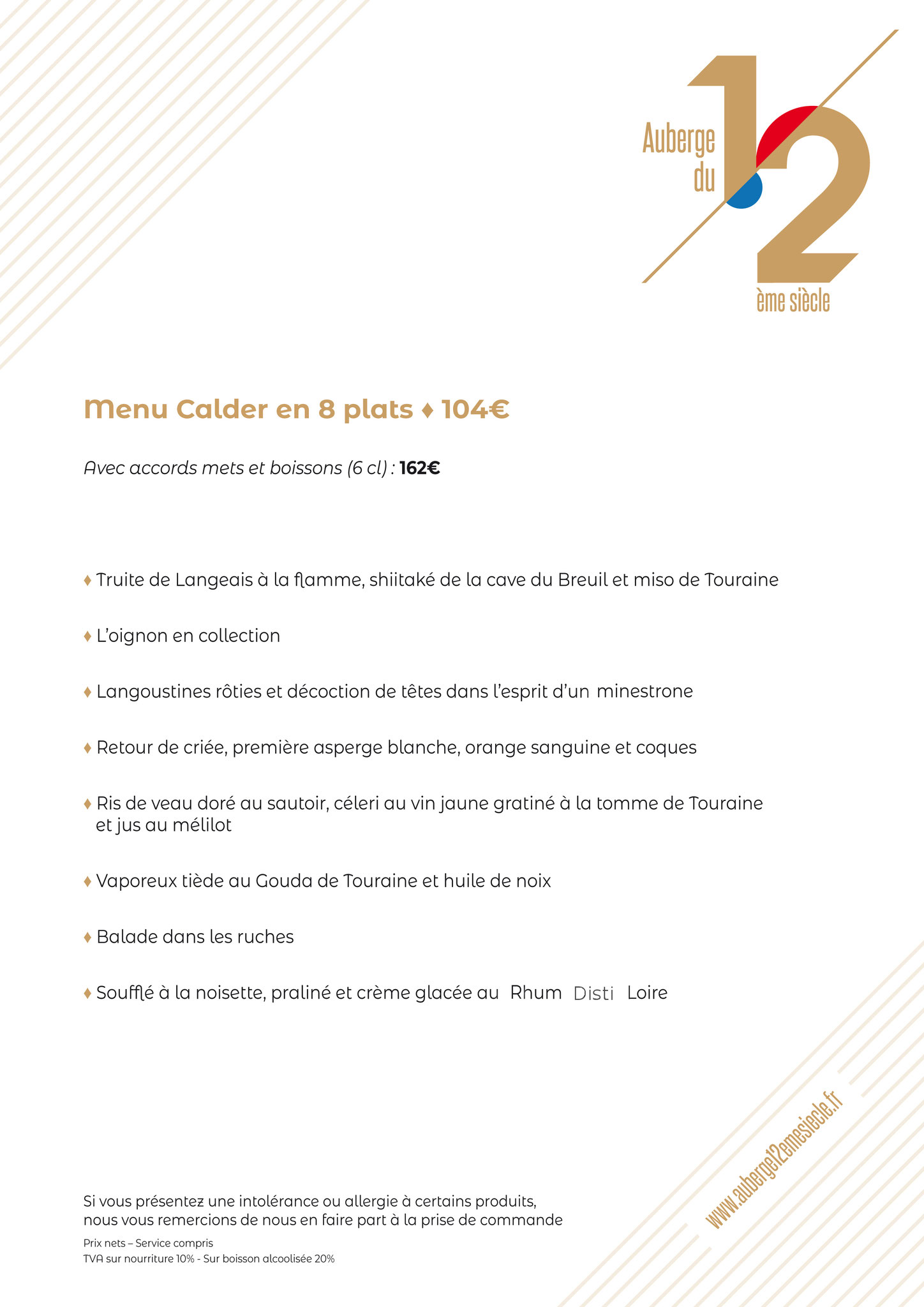 Notre menu