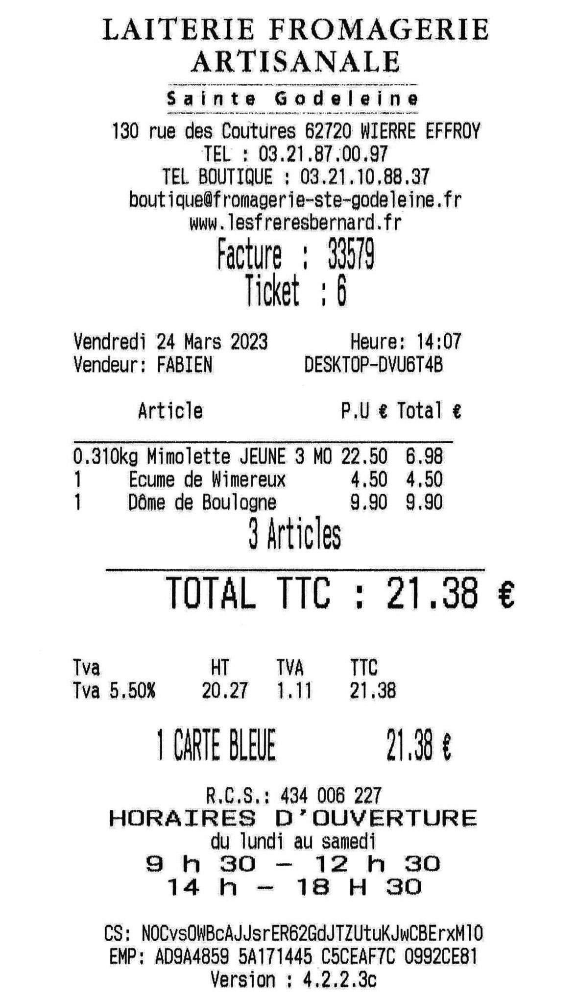 Ticket de caisse