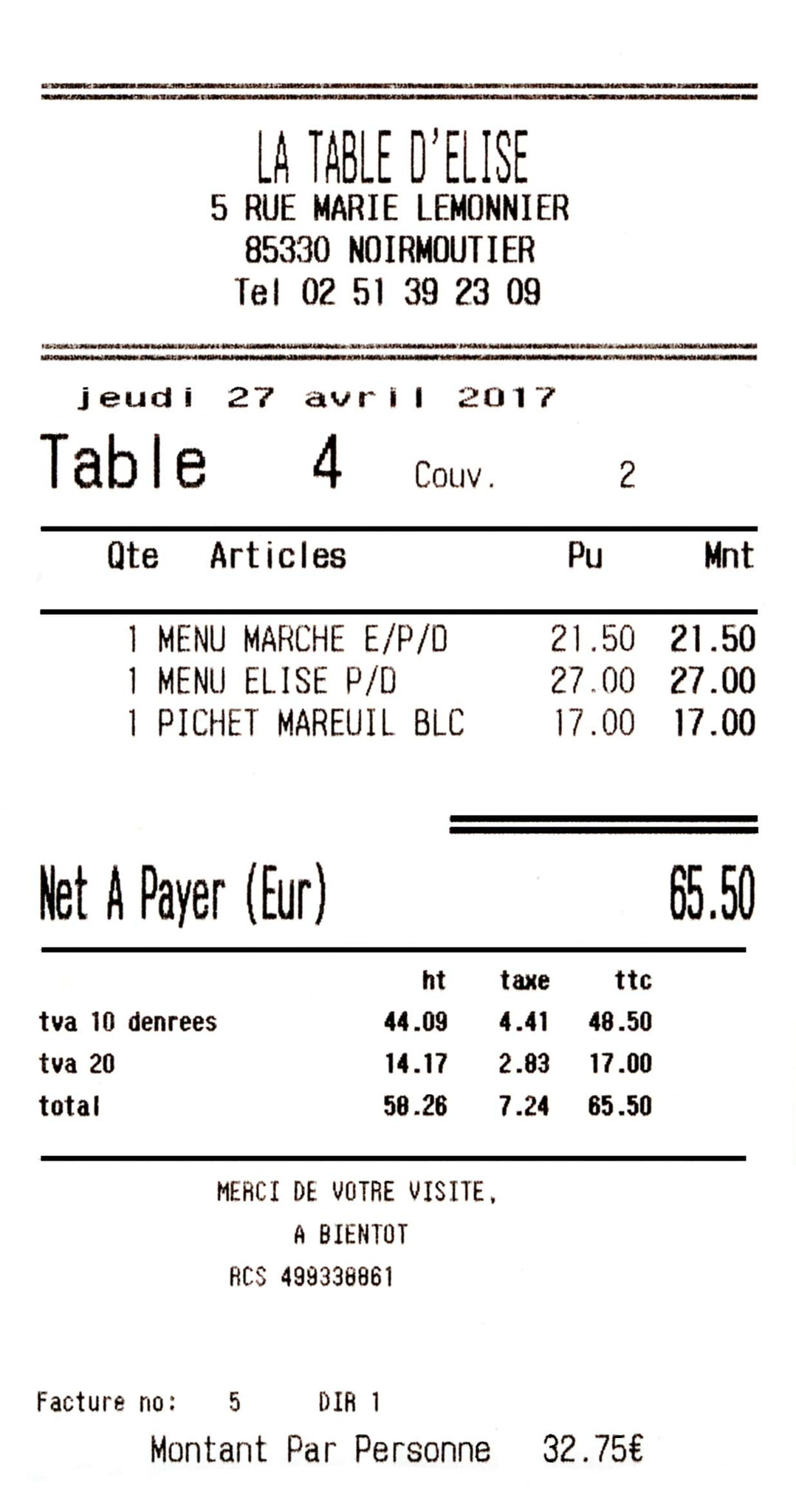 La note