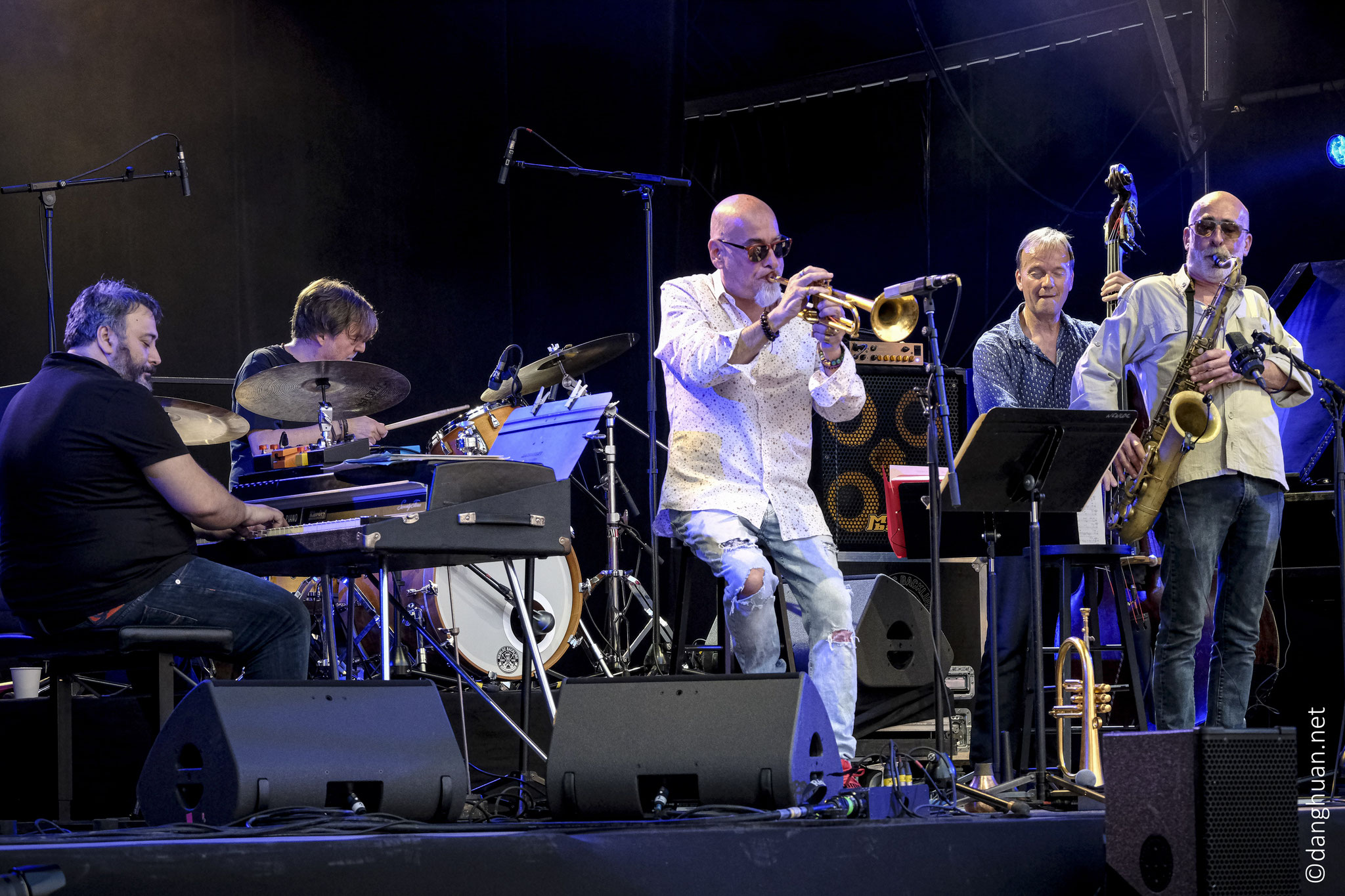 les frères Belmondo - DeadJazz -  La Défense Jazz Festival Juin 2024, Eric Legnini: Fender Rhodes, Piano, farfisa organ: Laurent Fickelson