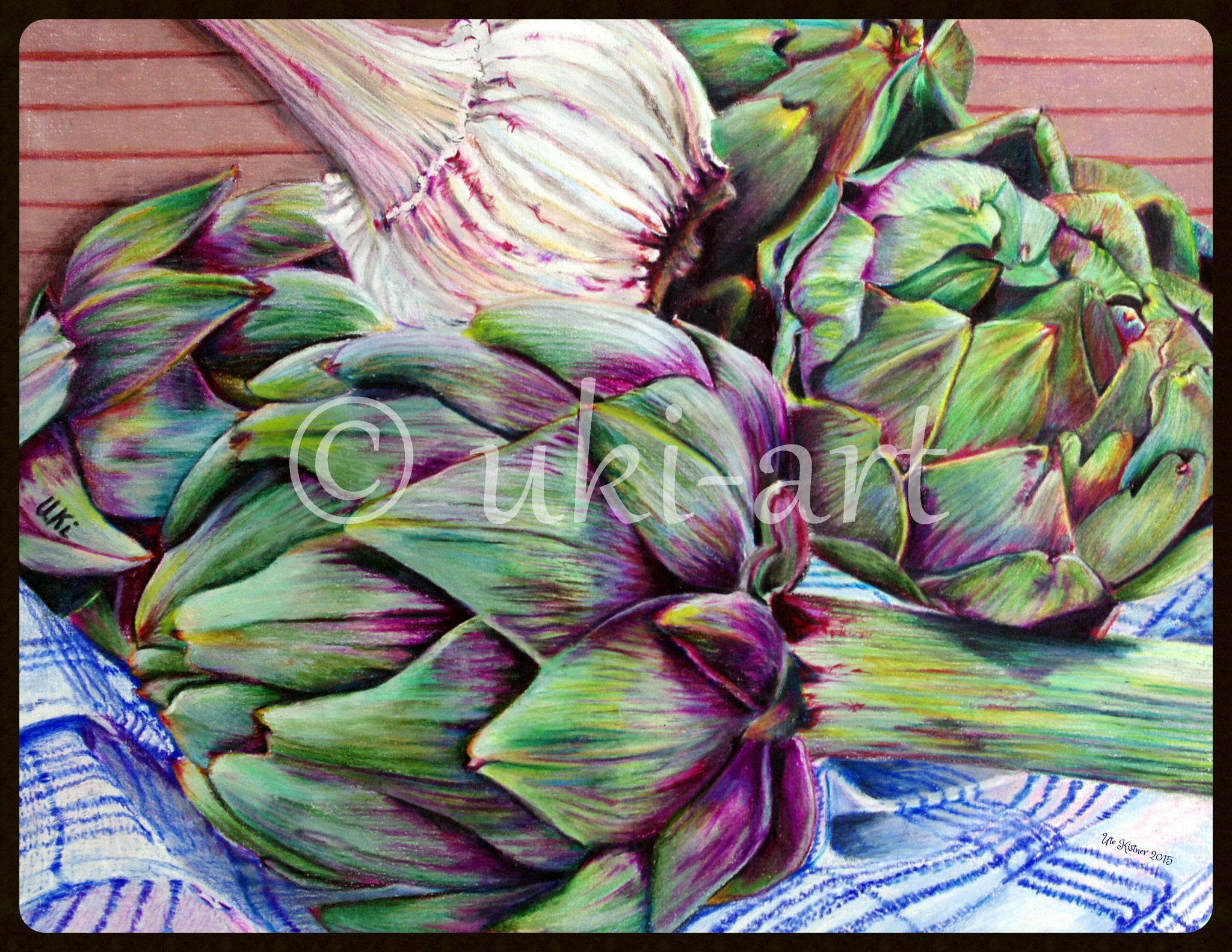 Sommercuisine, colored pencil, Format: 18x25cm, reference photo by my own