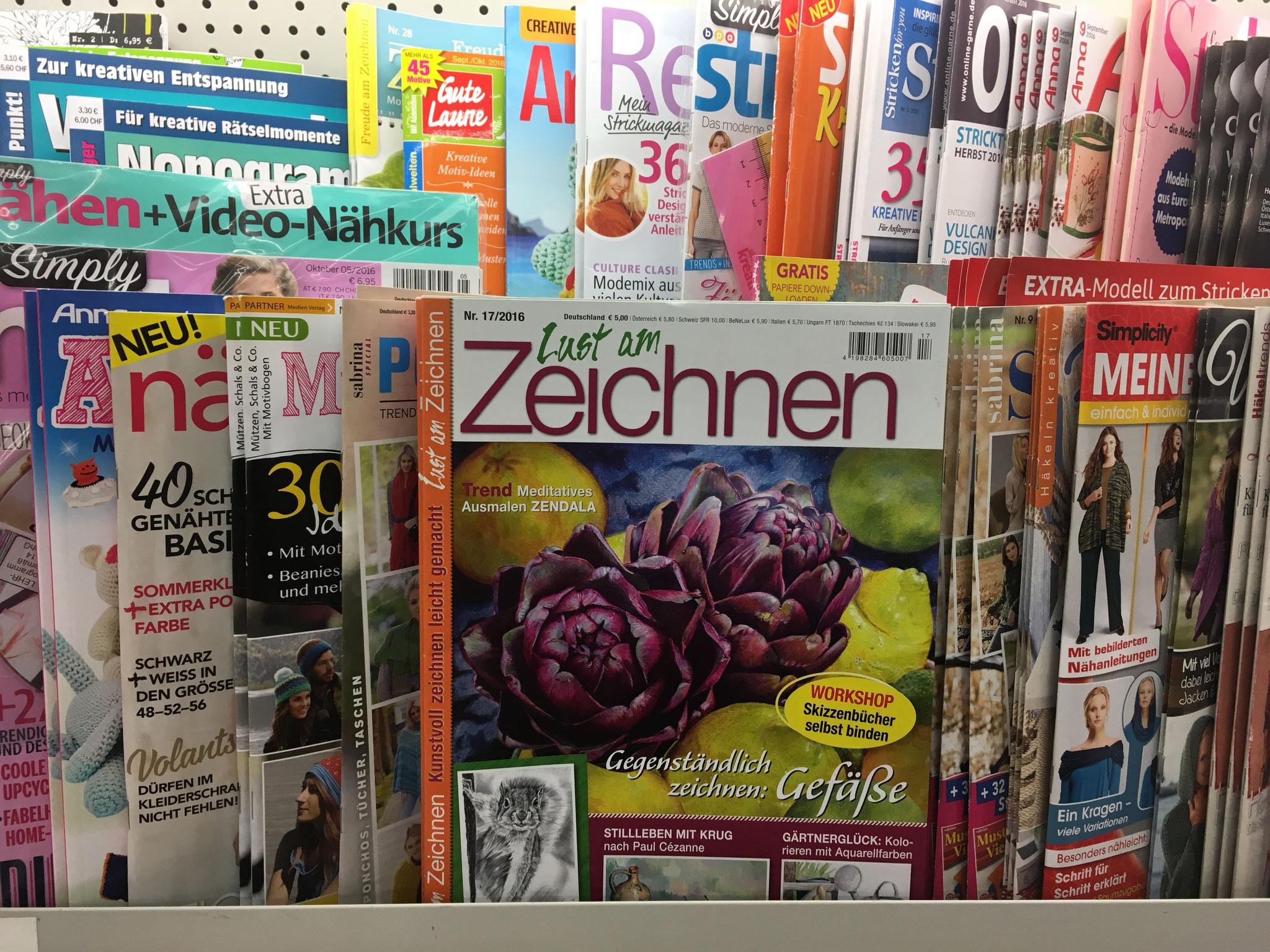 Titelbild  und Step by Step Anleitung in Lust am Zeichnen/OZ Verlag Nr.17/16
