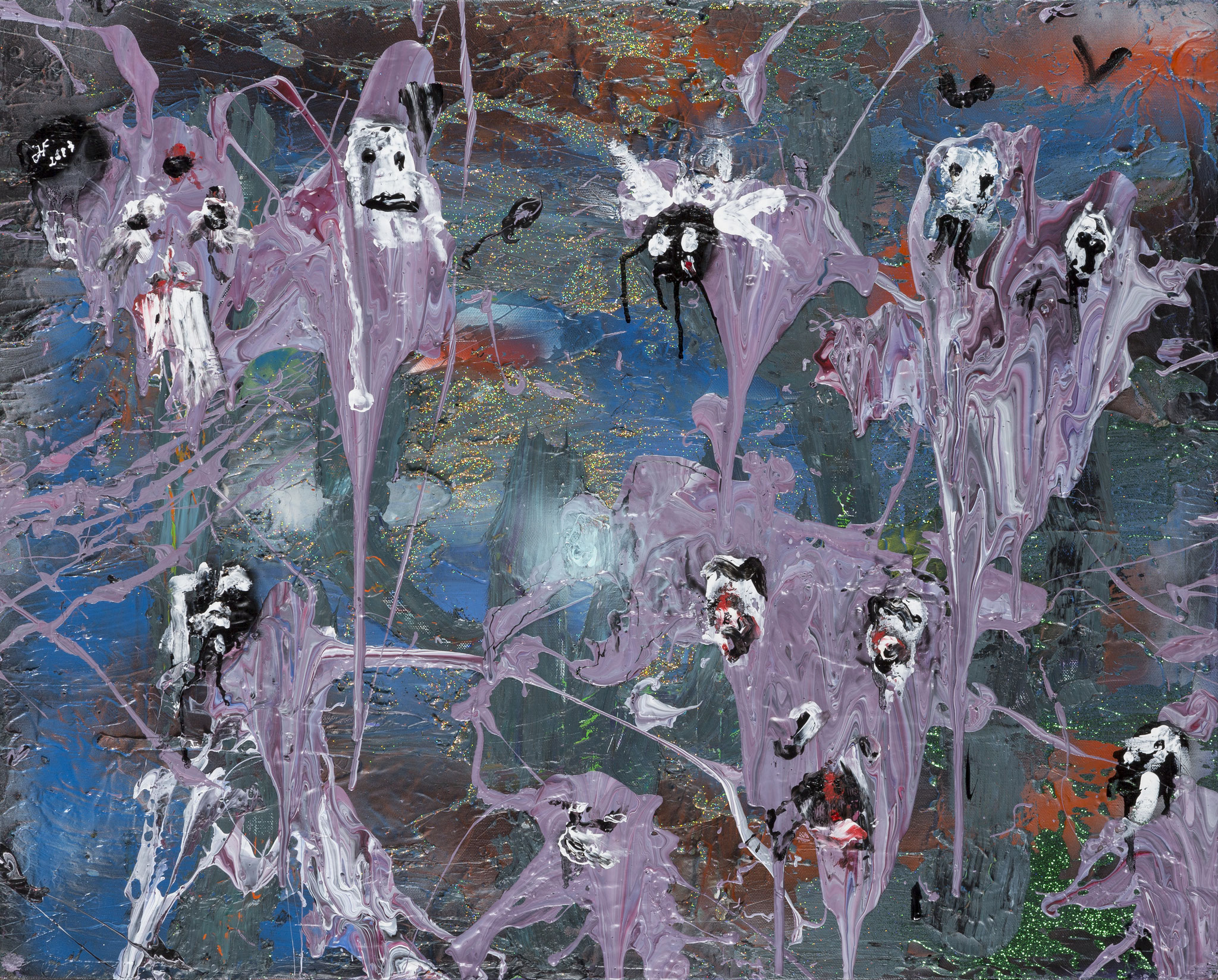 Les diabolos (2013) - Acrylique sur toile, 80 x 100 cm