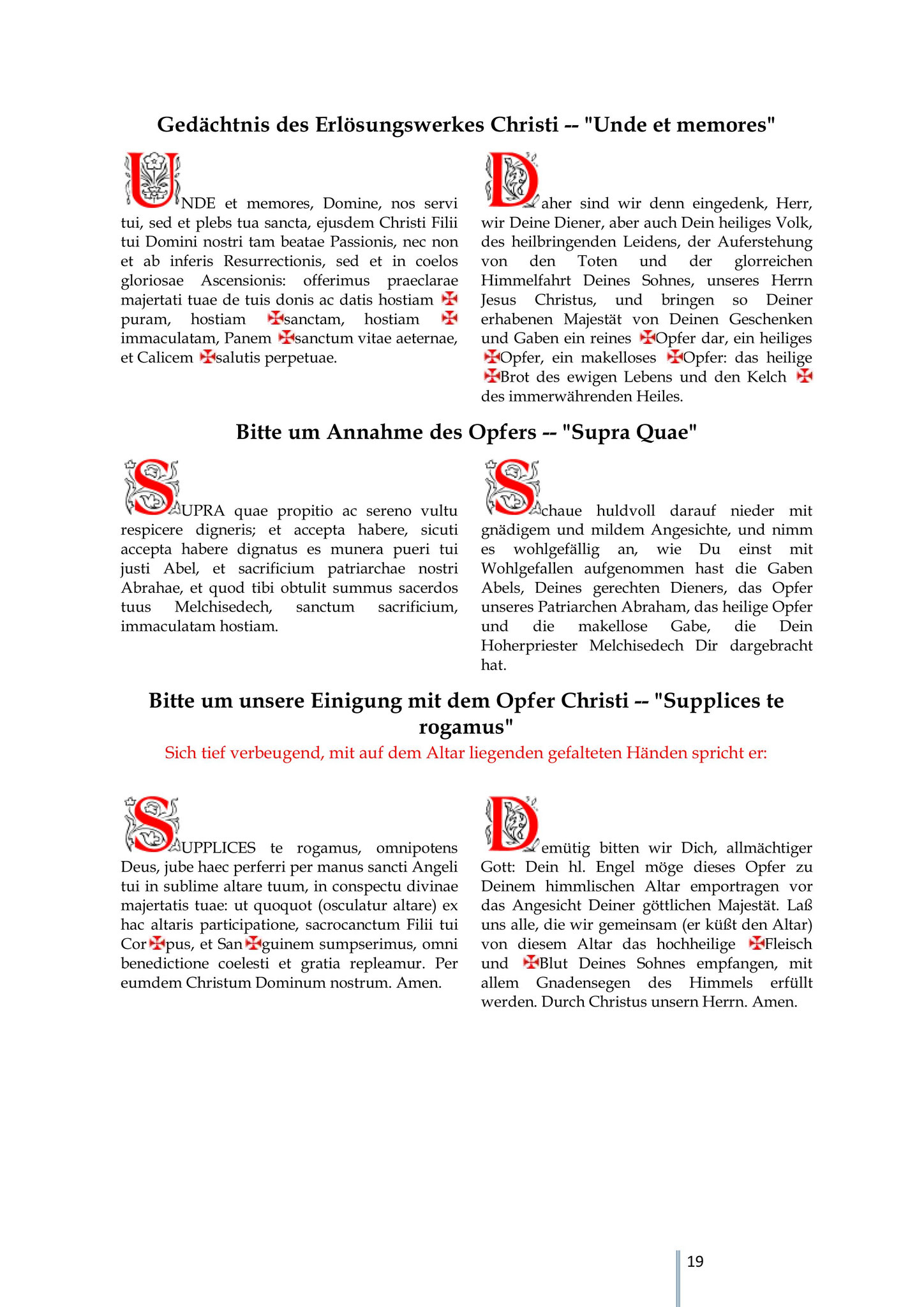 Gedächtnis des Erlösungswerkes Christi