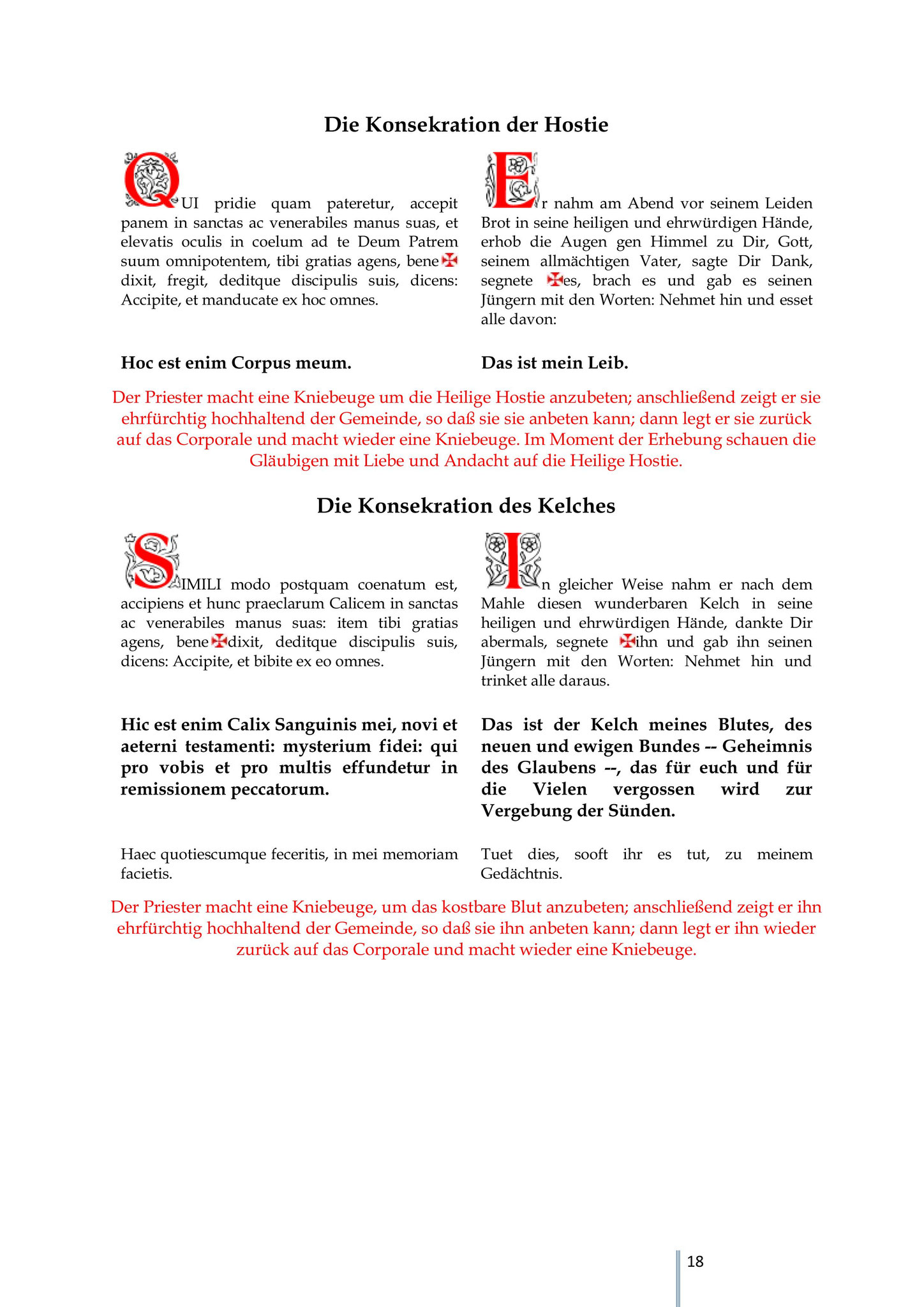 Die Konsekration der Hostie