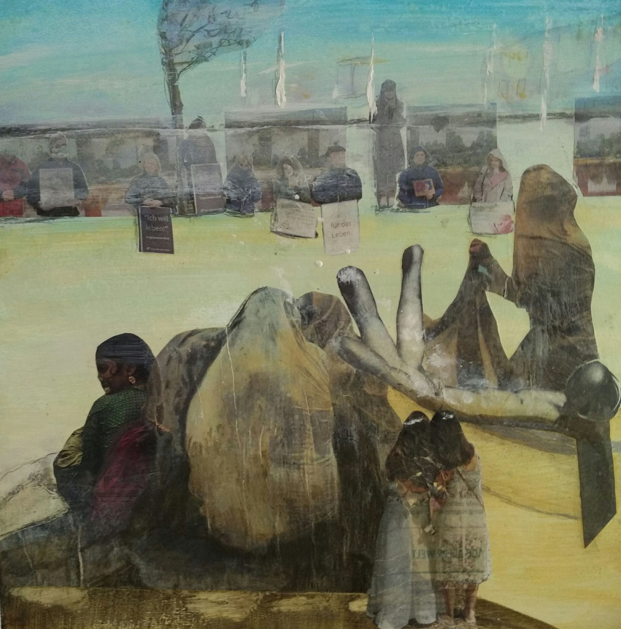 " Beziehungsgeflecht " 17/ 30 x 30 x 2,5 auf Pappe
