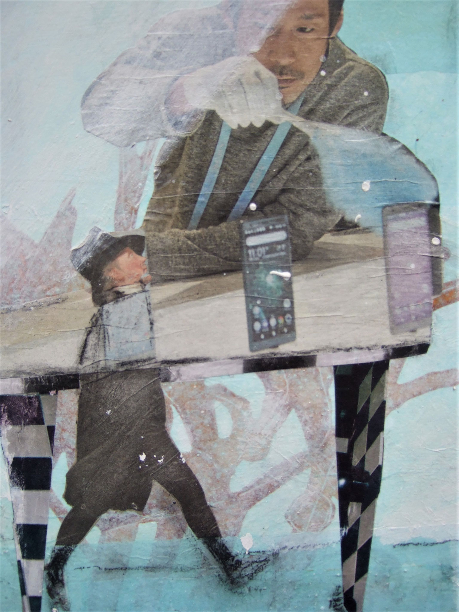 " Beziehungsgeflecht " 7a / 30 x 30 x 2,5 auf Pappe