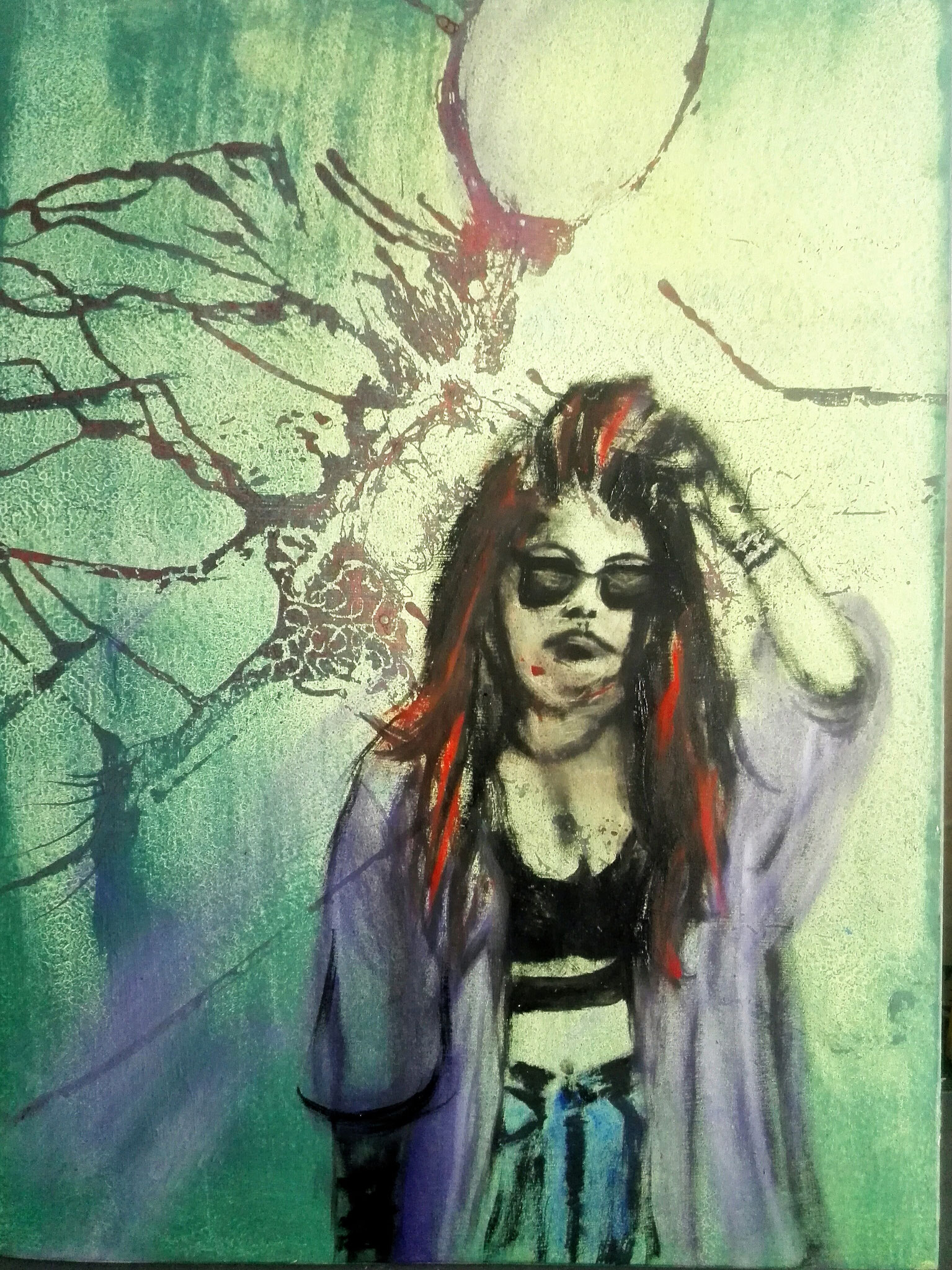 verkaufte  Collage ,  Acryl 30 x 40 cm auf Passepartoutpapier 2016,