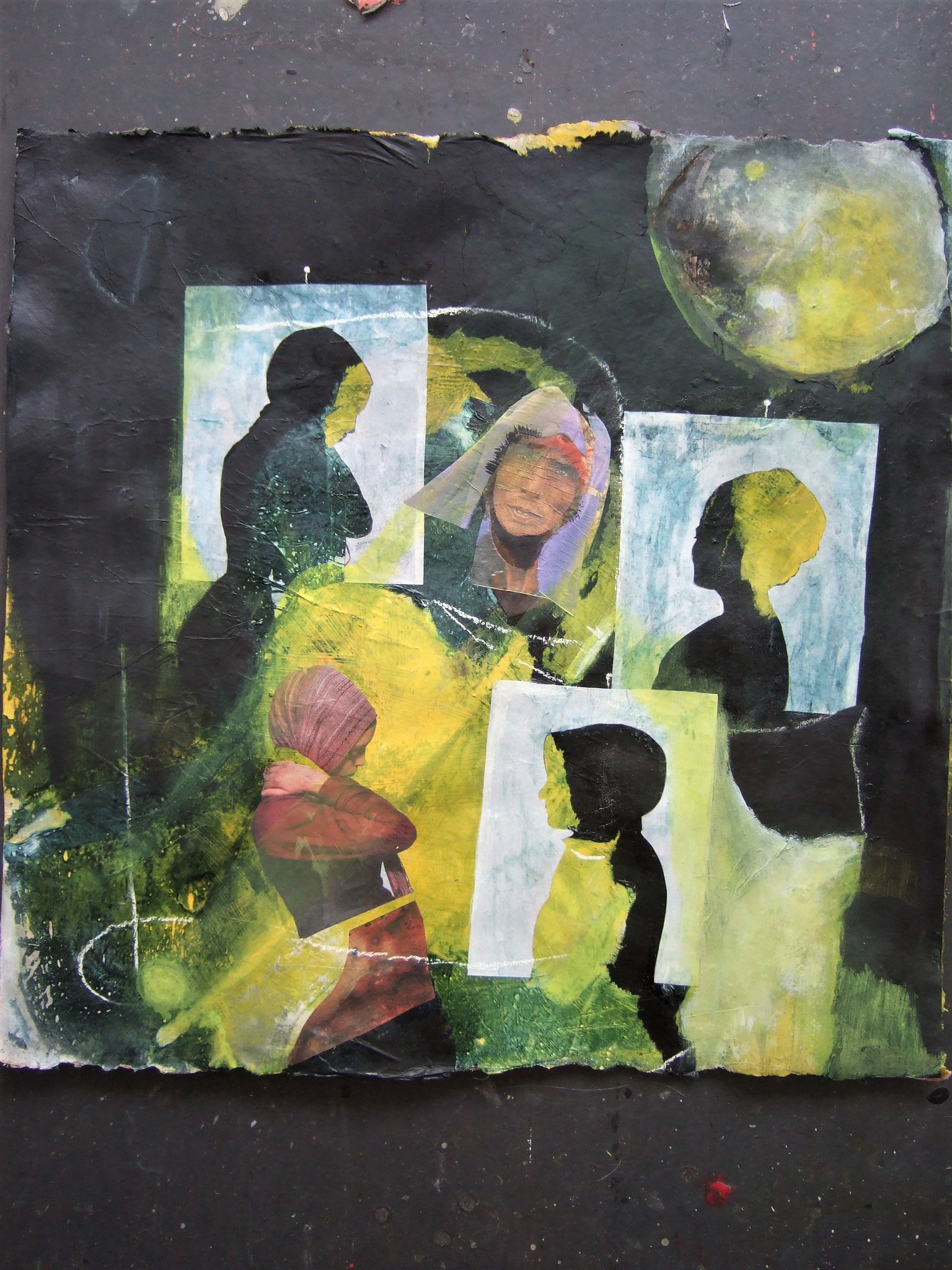 " Beziehungsgeflecht "  5/ 50 x 50 auf Pappe