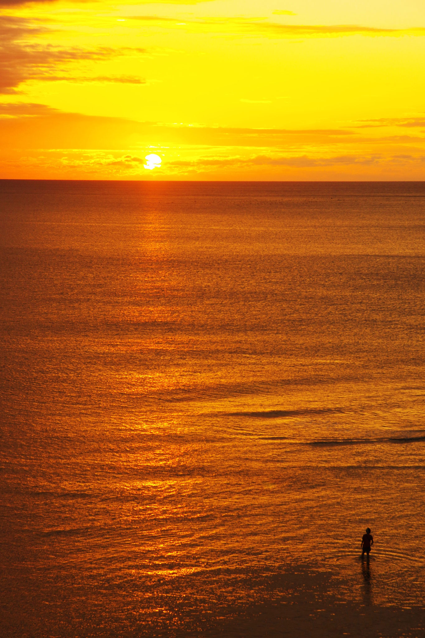 油井・前の洲の夕陽