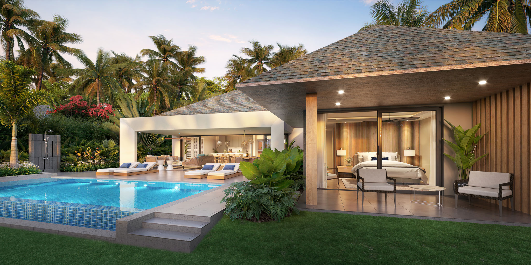 LA RESERVE Villa d'exception LAGOON sur golf du parc de mont choisy île Maurice par jinvesty