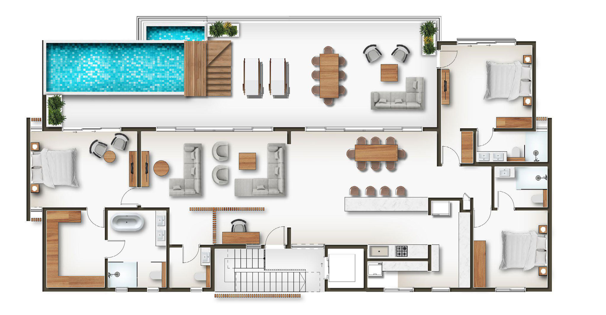 AZULINA appartements et penthouses G+2 haut de gamme vue mer à pointe aux biches nord île Maurice