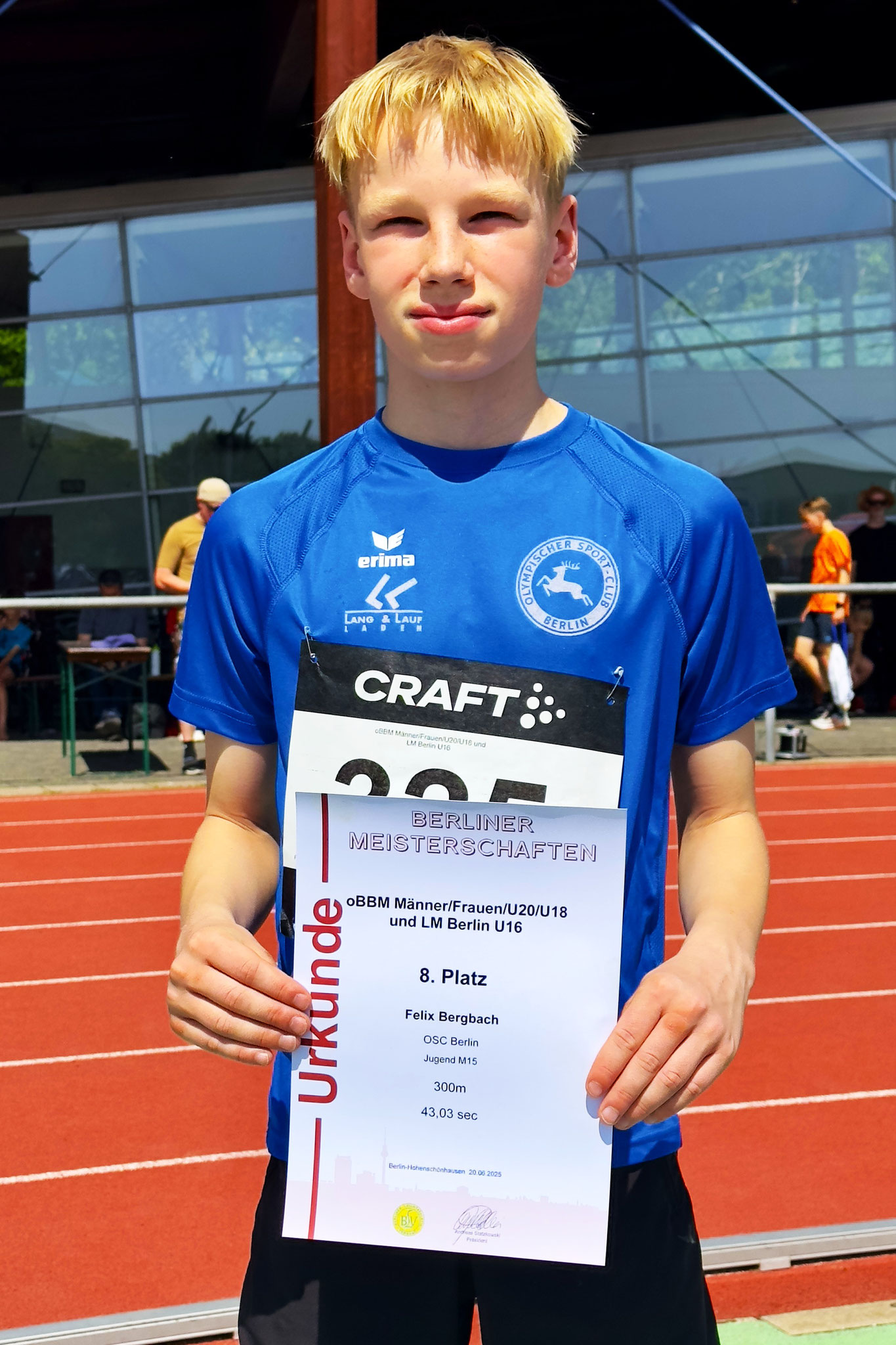 Felix, M14, zweimal PB 300m und 800m