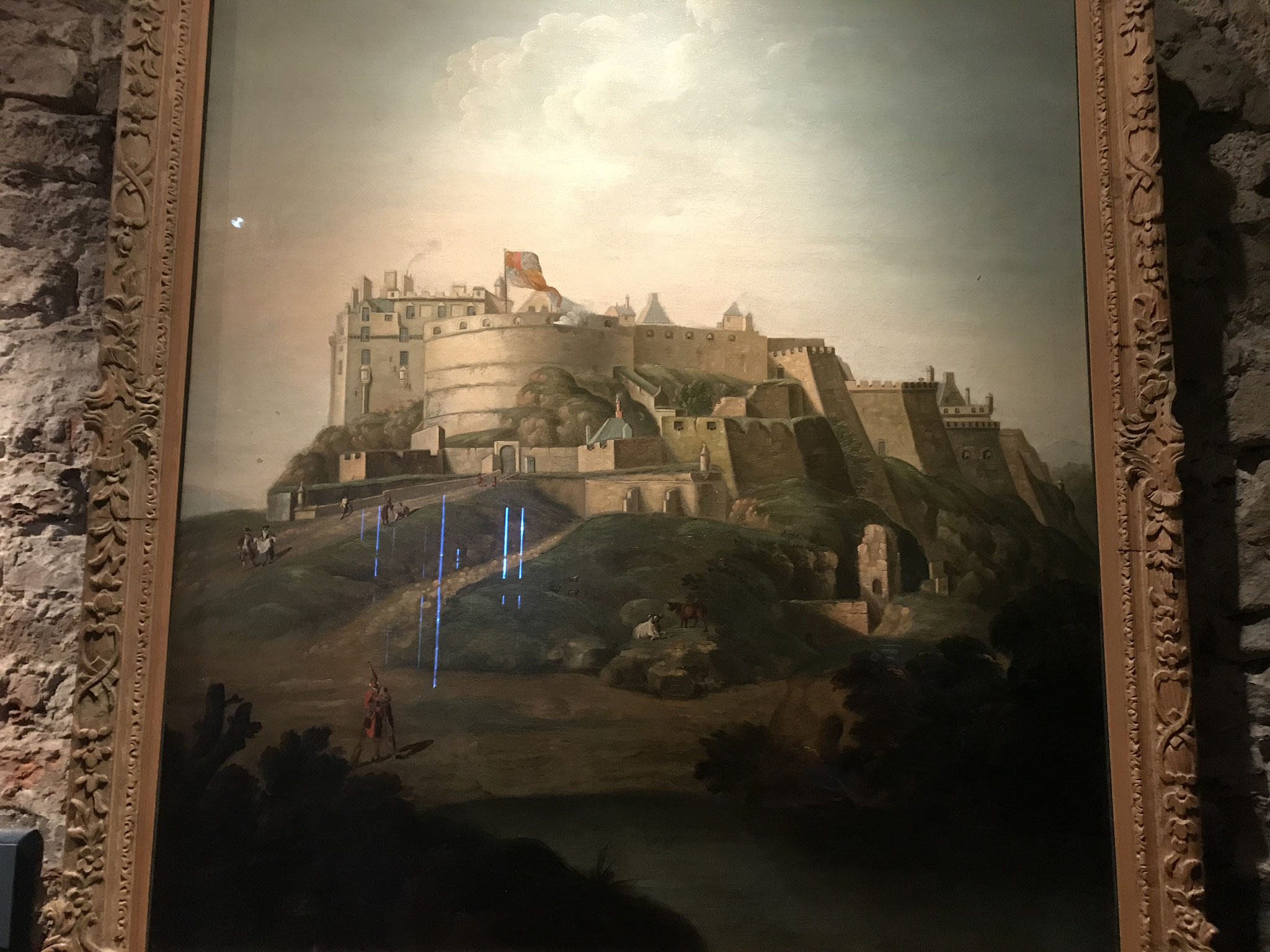 The sight of the castle around 1750 which must have filled each new prisoner with foreboding.