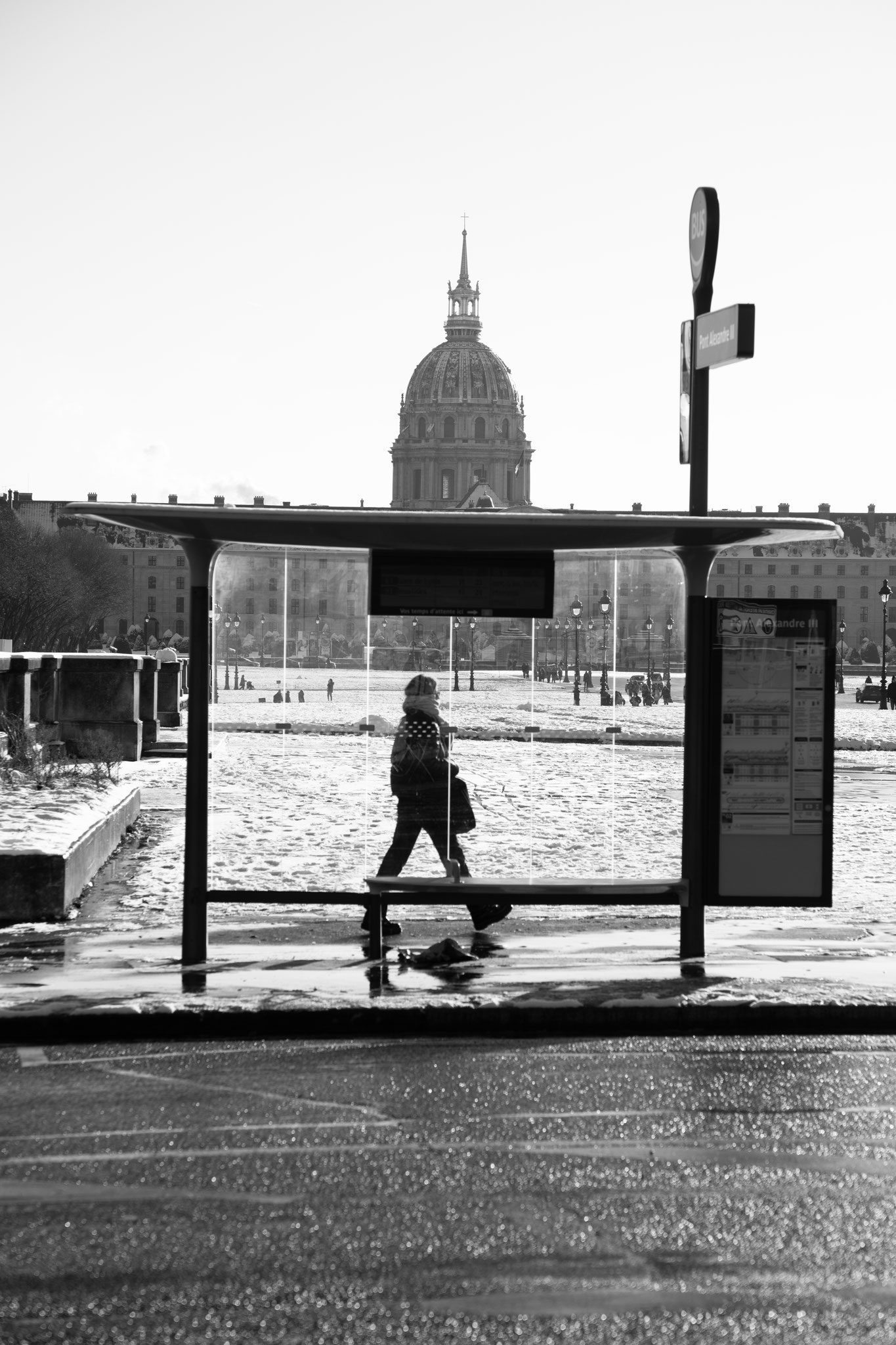 "Frozen walker" - Les Invalides, Paris (2026). © Clémence Rougetet