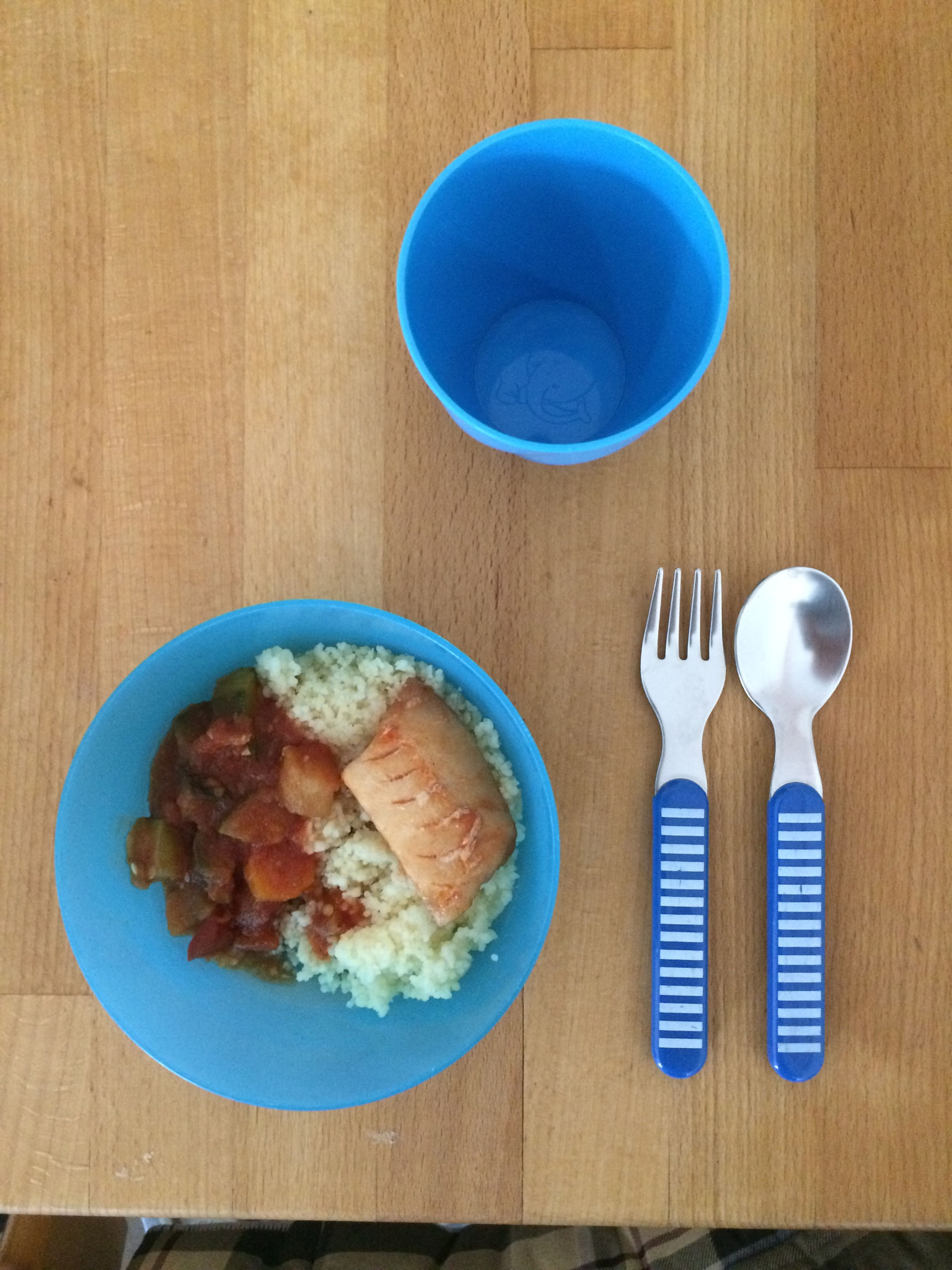 Ratatouille mit Couscous und Seelachsfilet