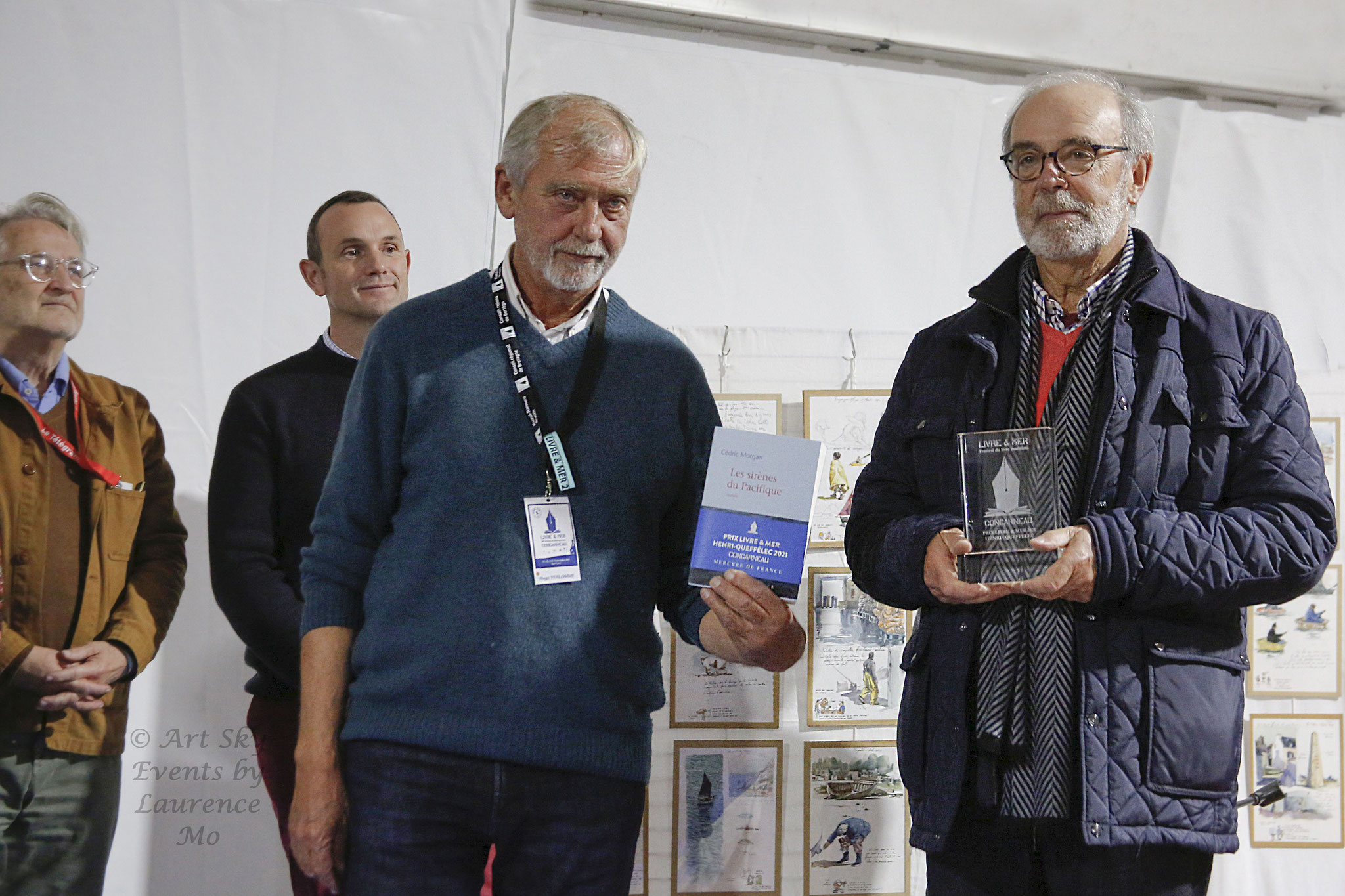 Hugo Verlomme, président d'honneur 2020 & 2021, & Cédric Morgan, Prix Livre & Mer Henri-Queffélec 2021 © Laurence Mo / Art Sky Events