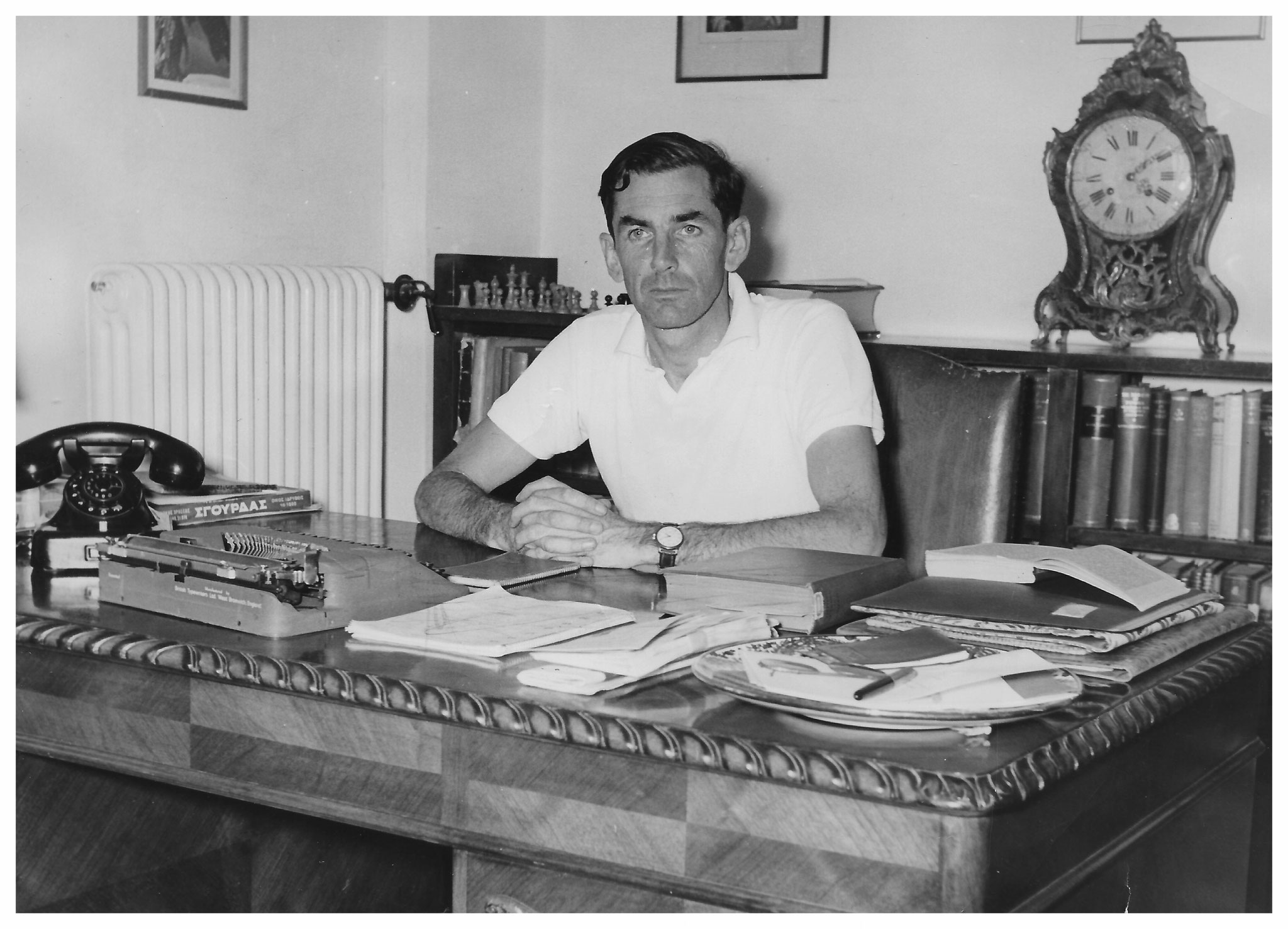 Jocelin in his study, Anavryta ca. 1952