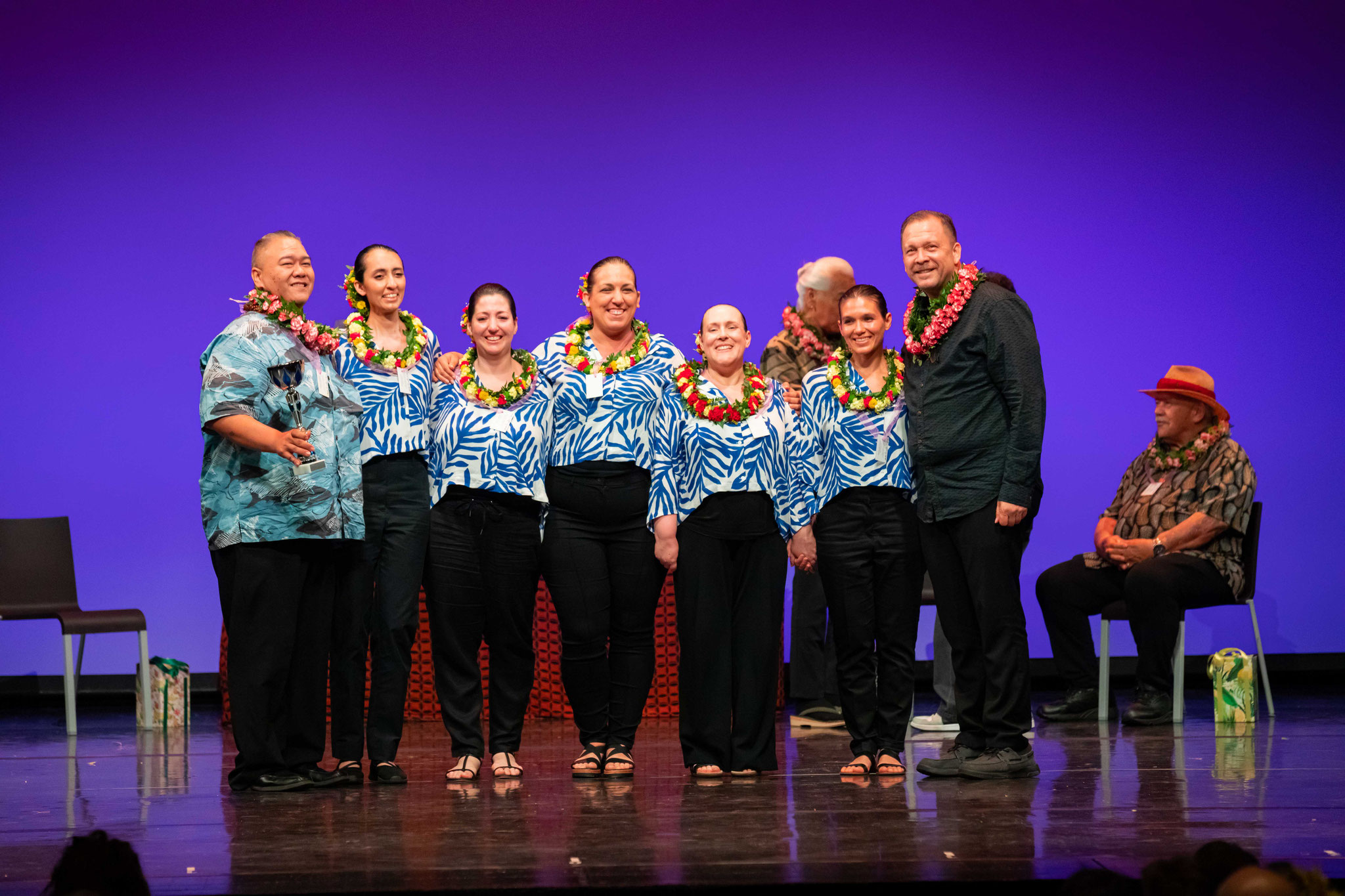 Kahiko Gruppe 1. Platz: Hālau Hula 'O Nāpunaheleonāpua (Italien/Portugal/Vereinigtes Königreich)