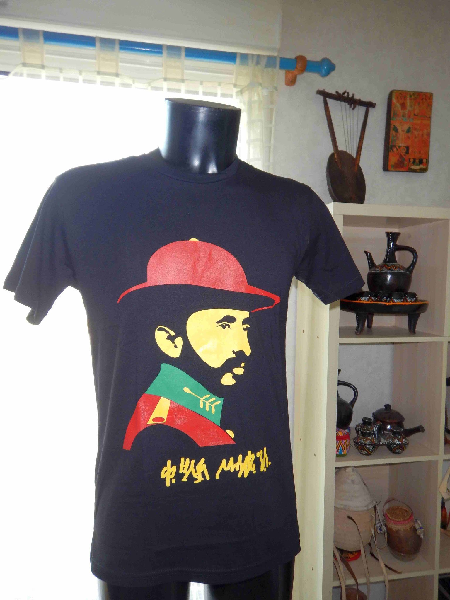 T-Shirt Haie Selassie Rasta Ras Tafari Robe Habesha Coton Ethiopie Artisanat ethiopien Epices made by locals solidaire équitable textils voyage Ethiopie 1