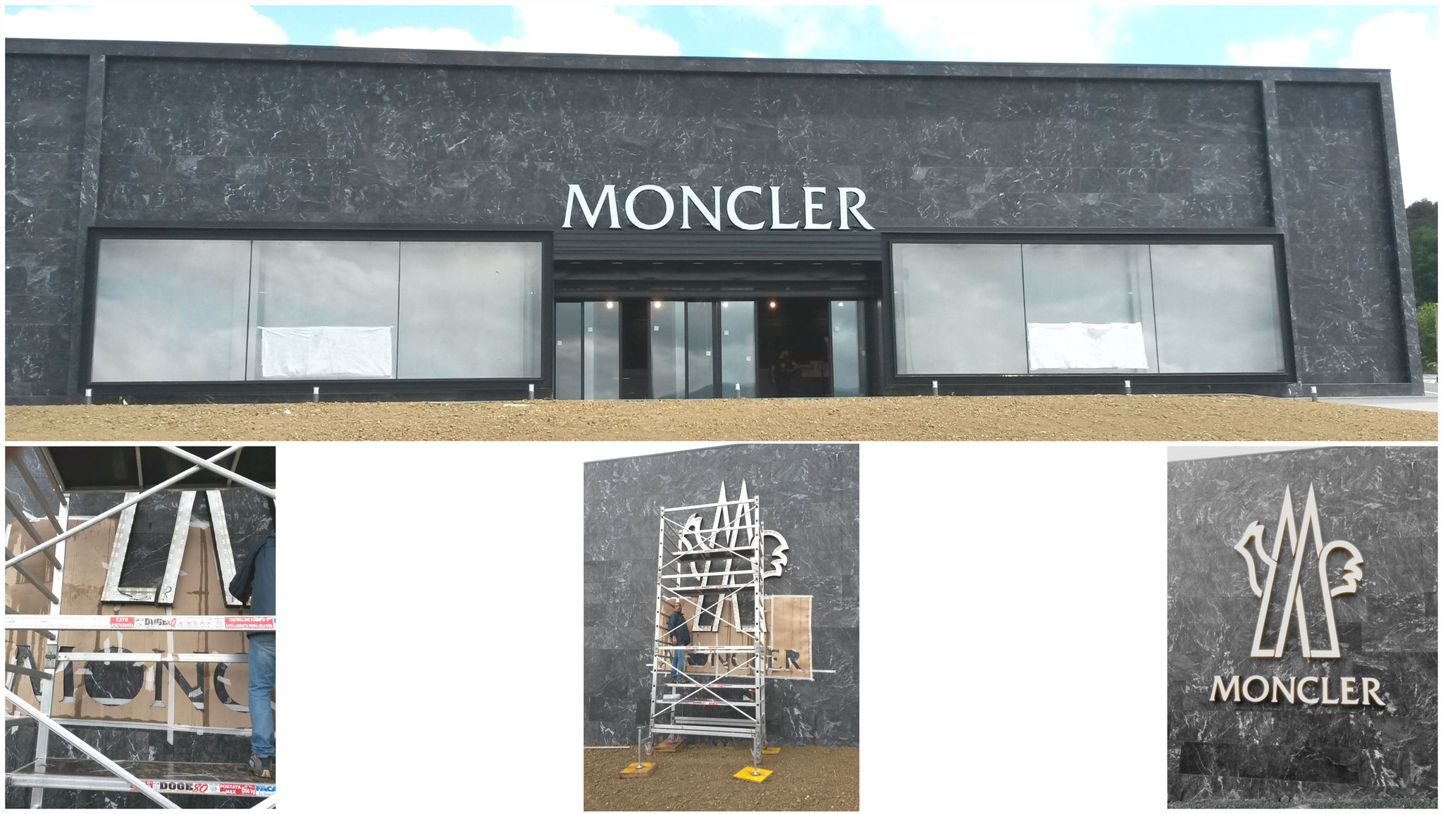Installazione insegne luminose Moncler - Leccio (FI)