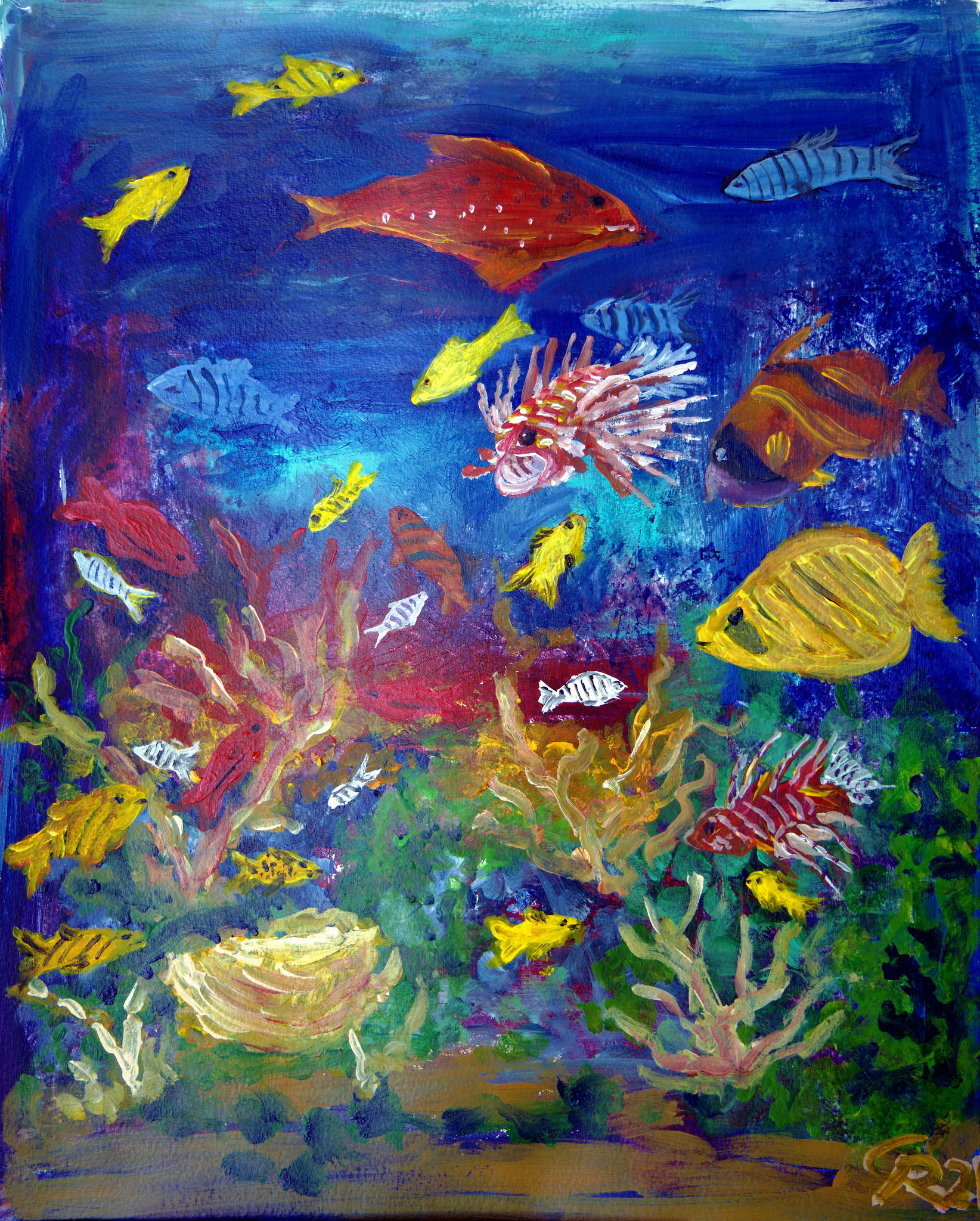 Am Korallenriff, Acryl (2020)