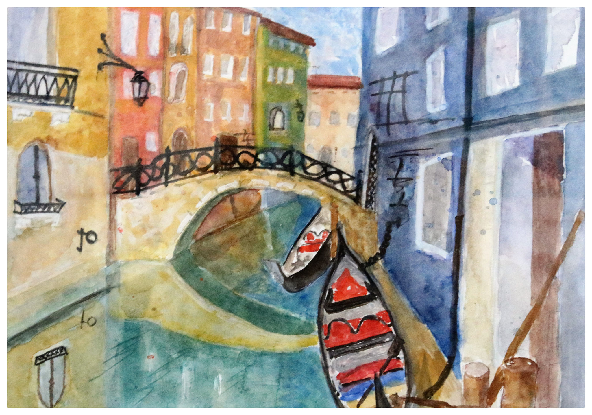 Venedig, Kanalszene I, Aquarell (2014), (Privatbesitz)