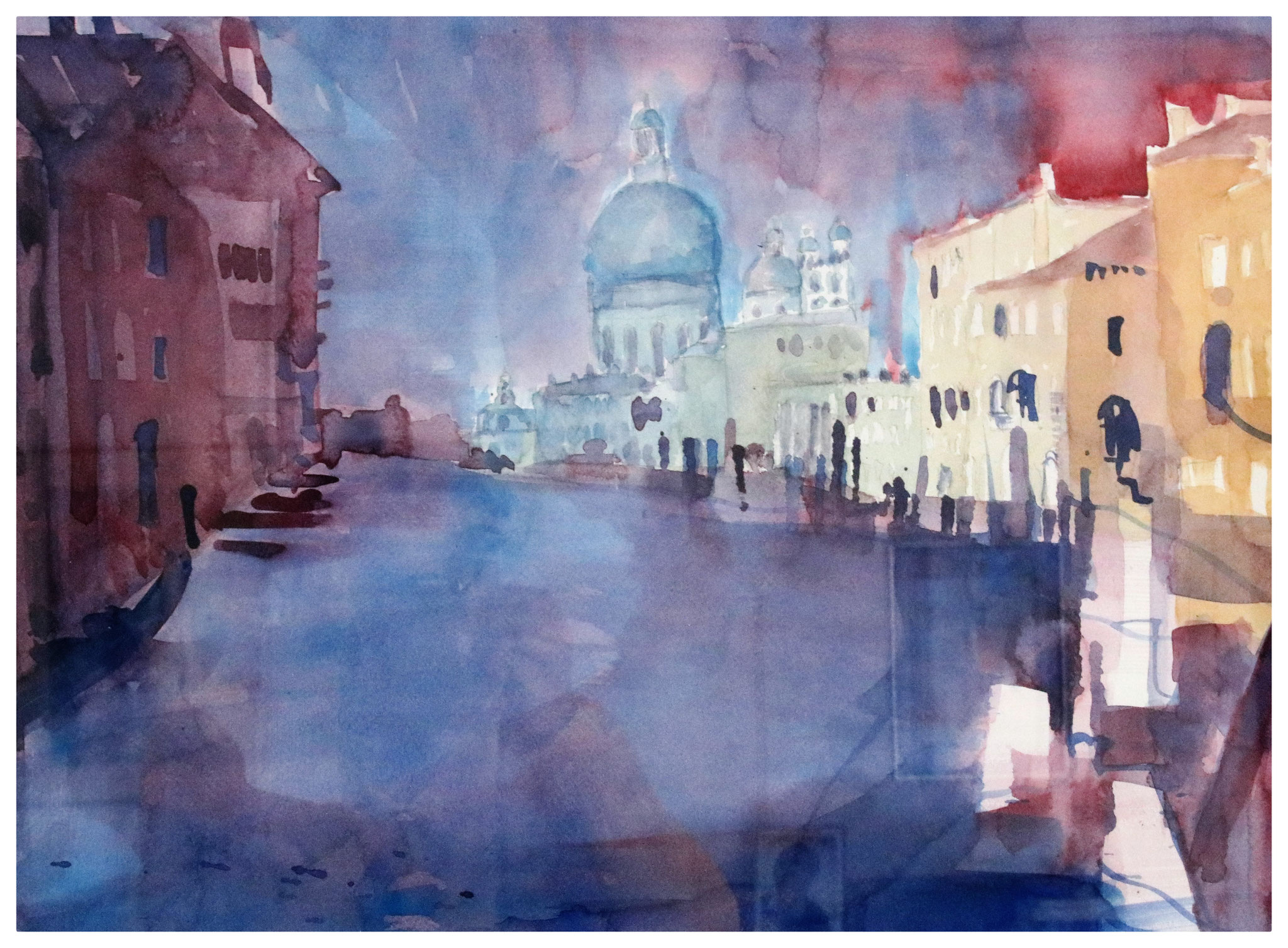 Venedig, Santa Maria della Salute I , Aquarell (2014), Privatbesitz, (entstanden im Malkurs von Andreas Mattern)