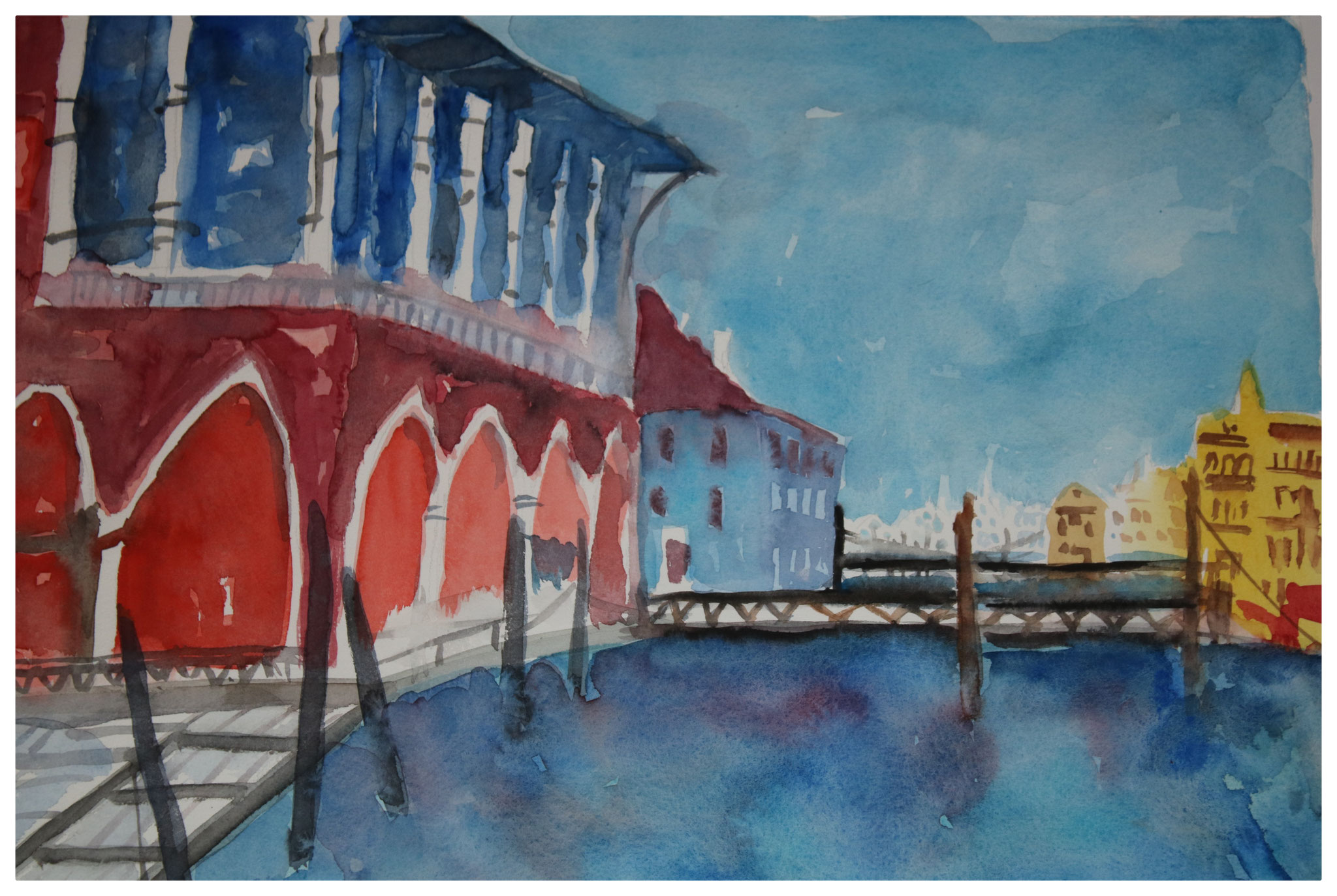 Venedig, Pescheria , Aquarell (2014), (entstanden im Malkurs von Andreas Mattern)
