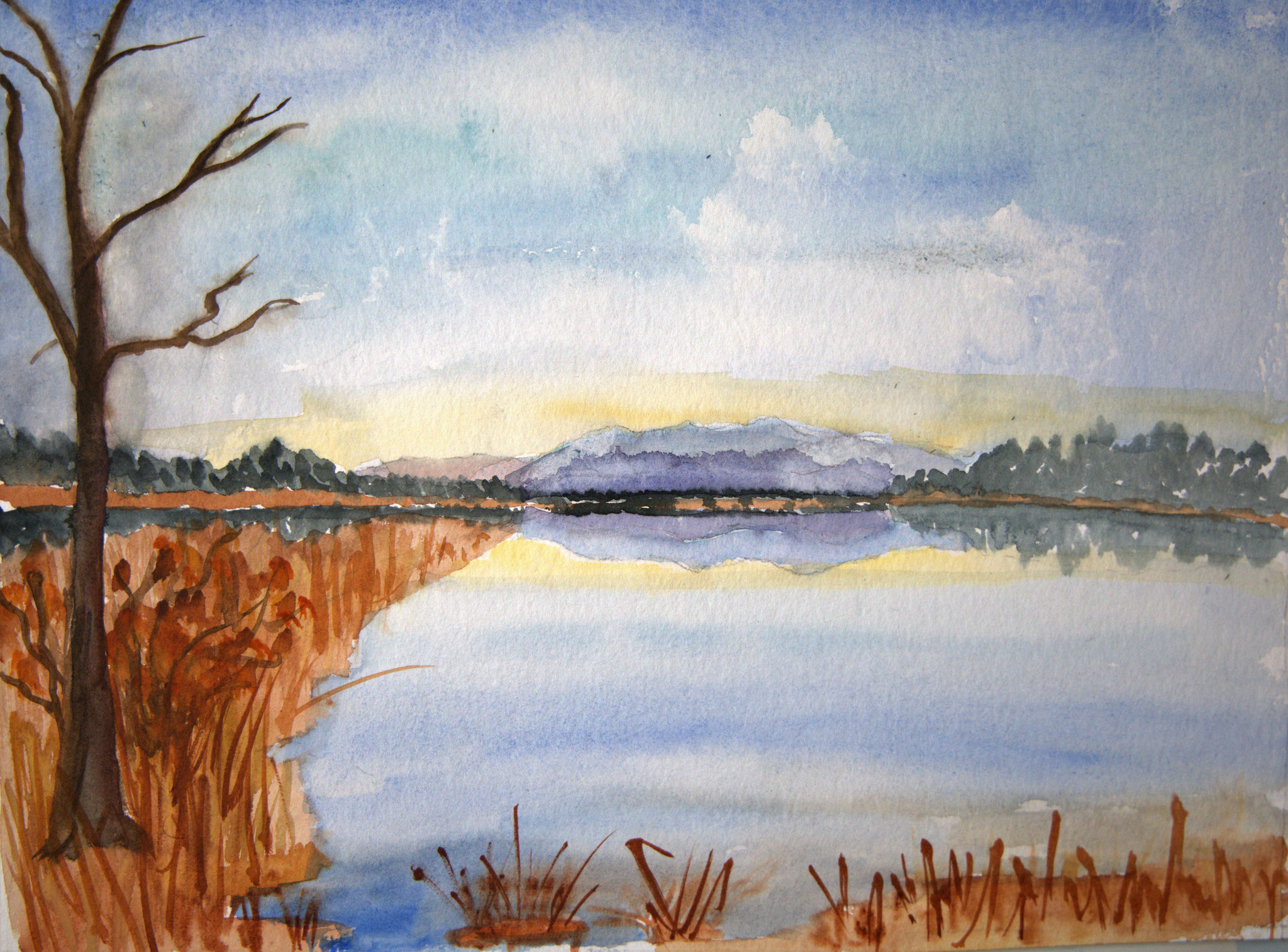 Osterseen, Herbst, Aquarell (2022)