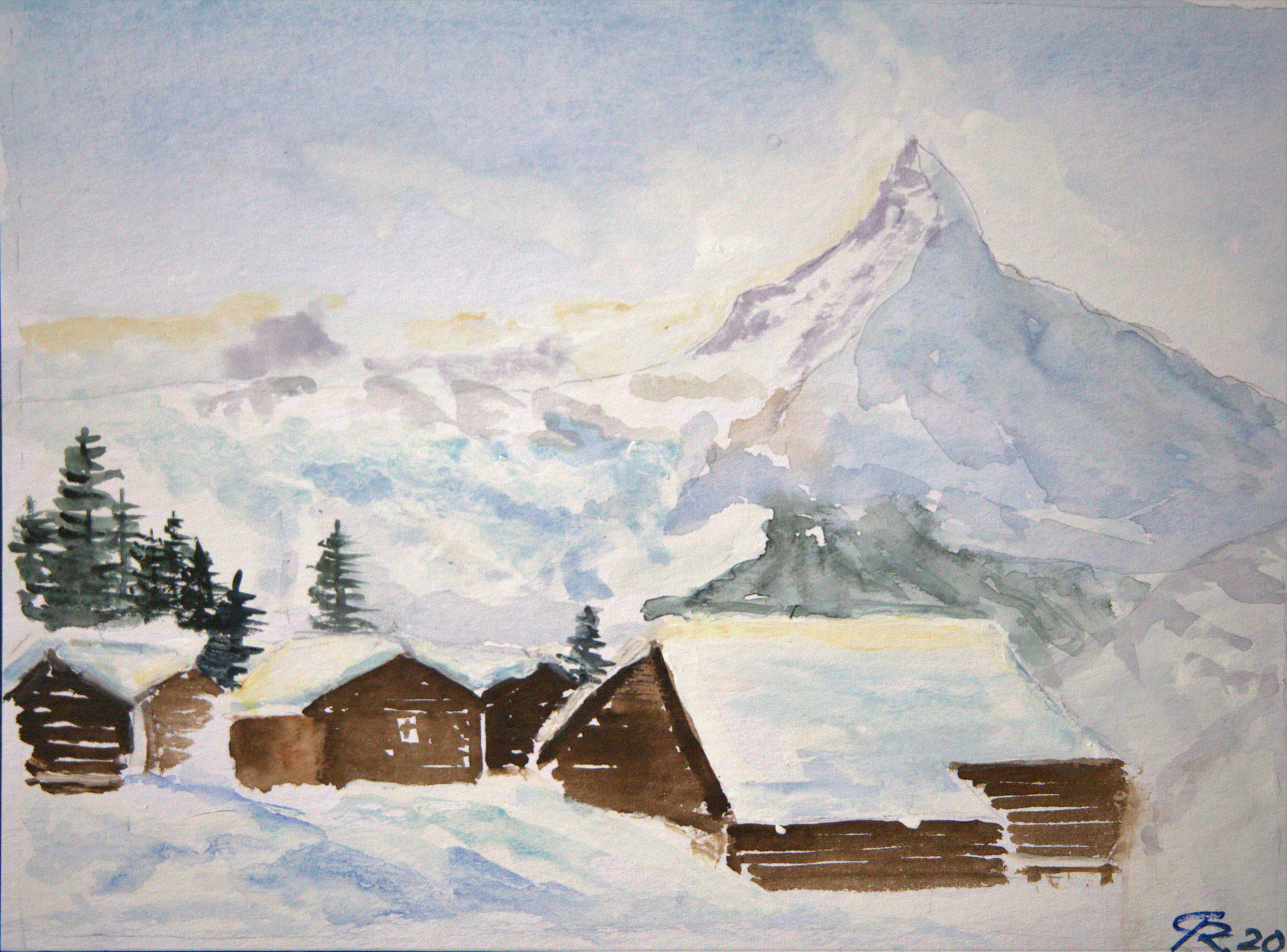 Matterhorn, Aquarell, 2020