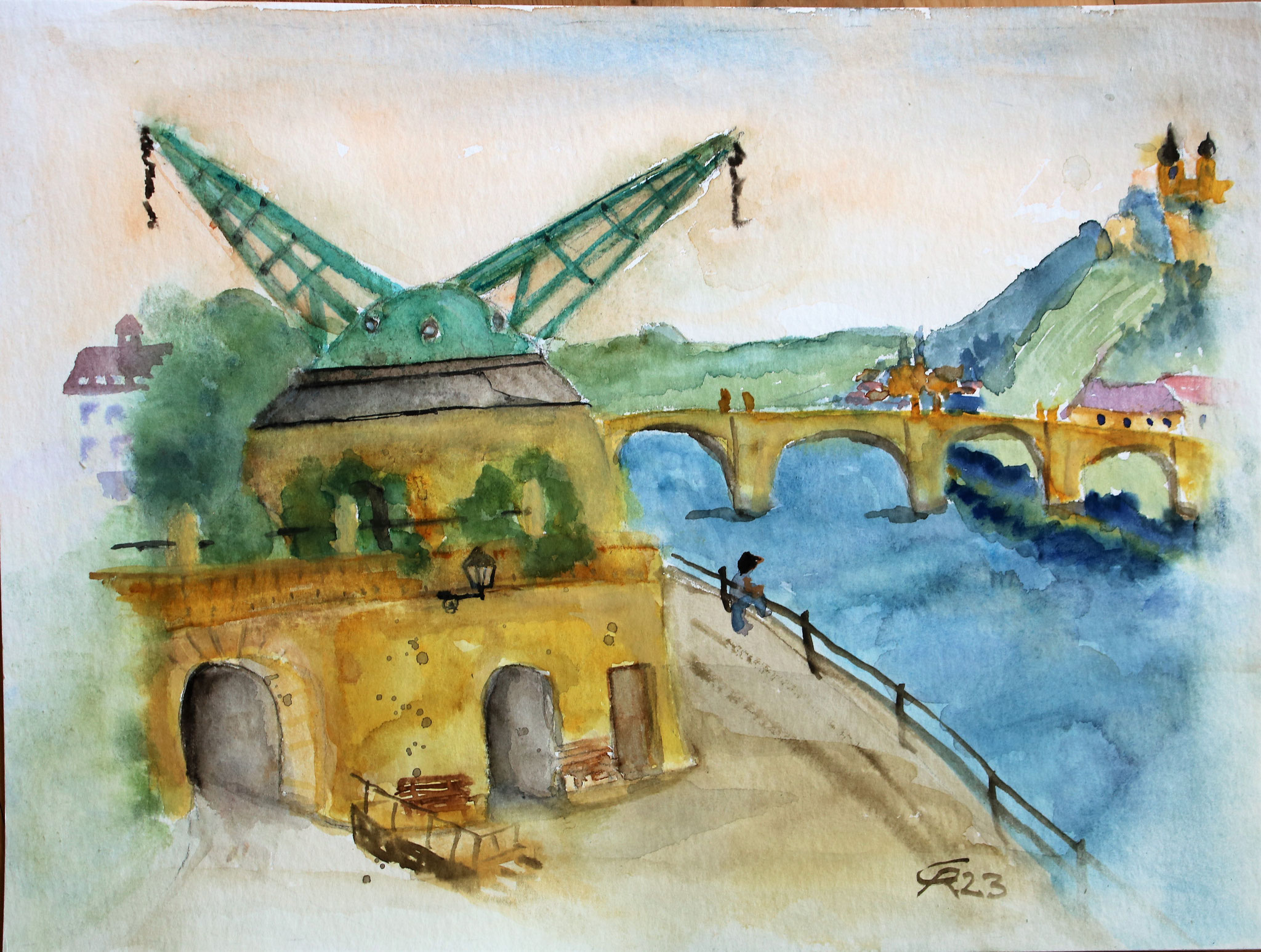 Alter Hafenkran am Main , Würzburg (2020)