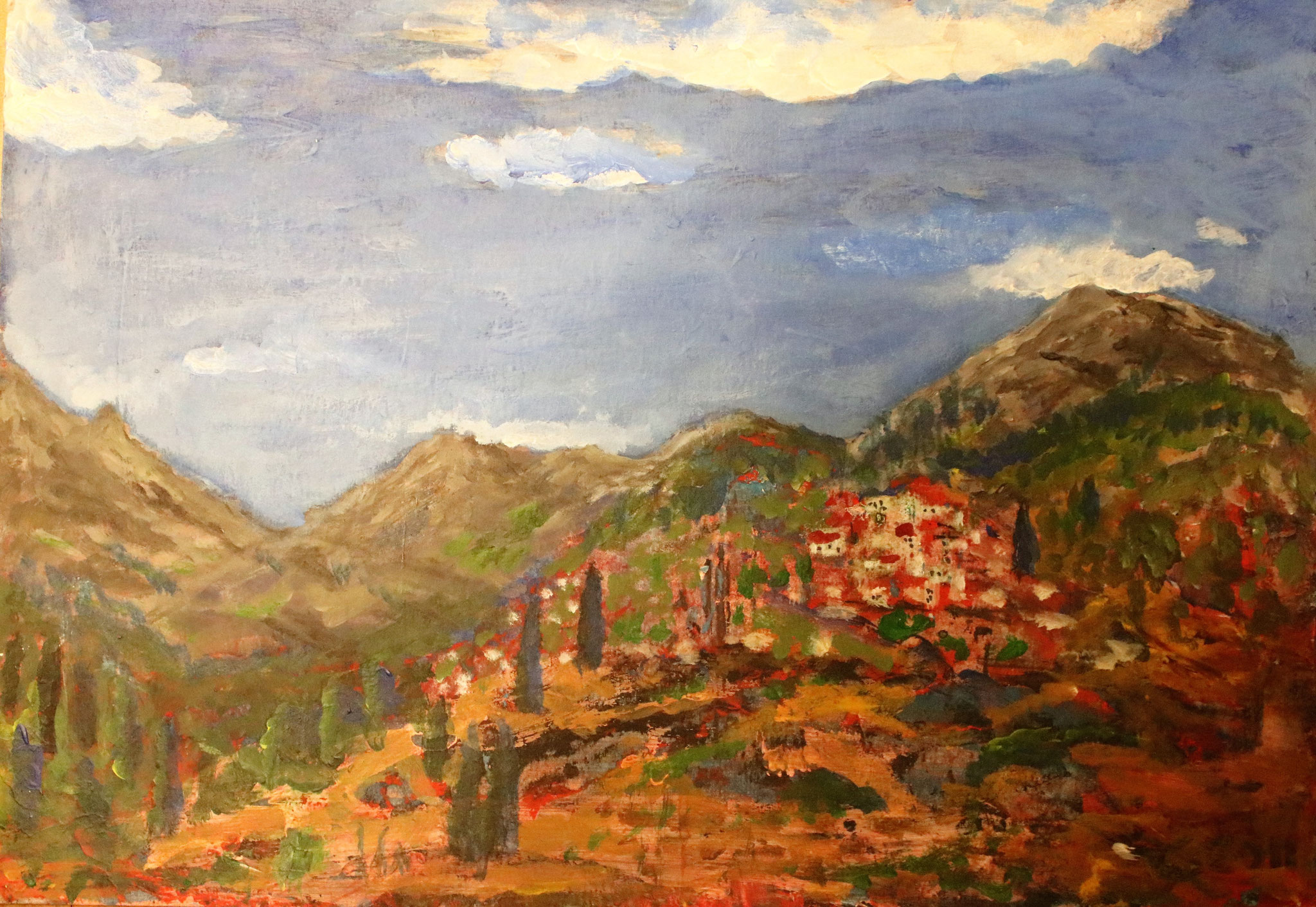 Italienische landschaft, nördlich Verona, Acryl (2012)