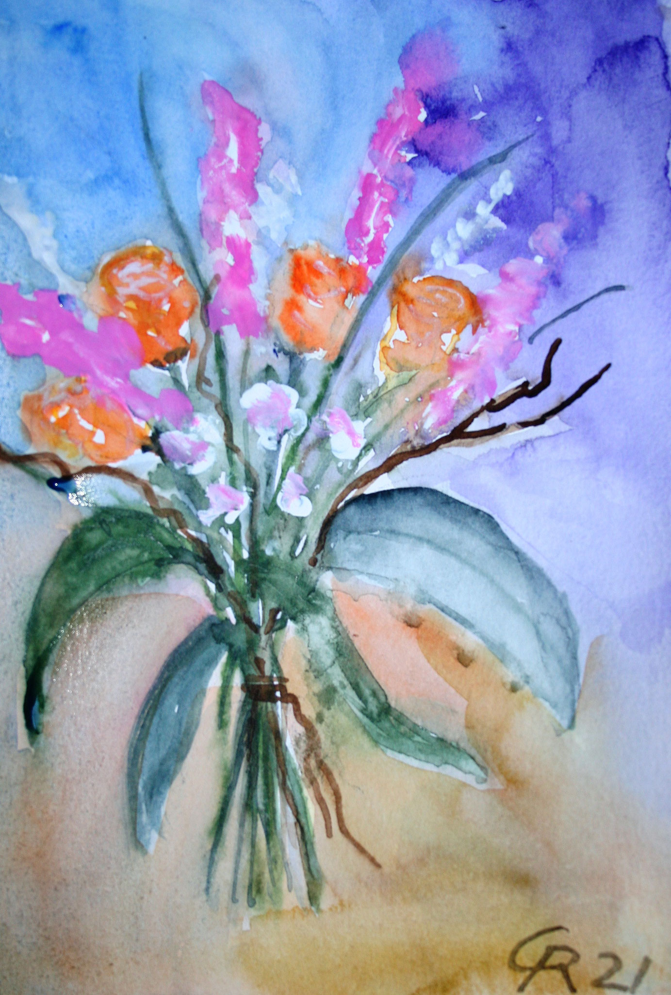 Bunter Strauß, Aquarell (2015)