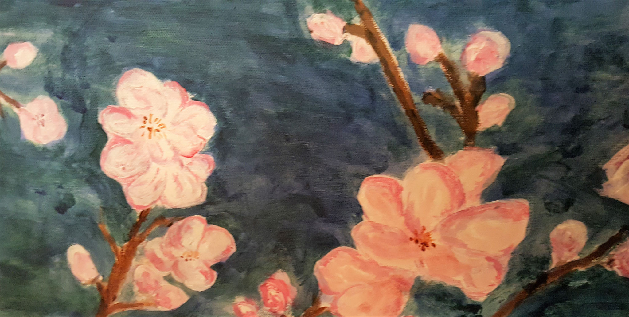 Kirschblüten, Acryl