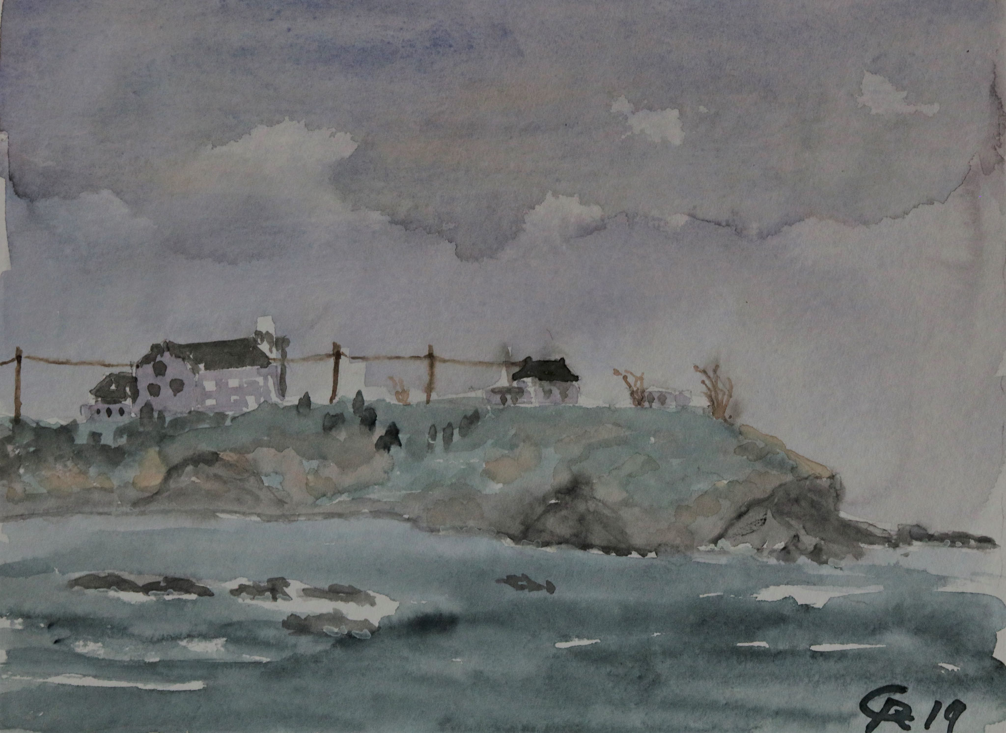 Bretonische Küste, Aquarell (2017)