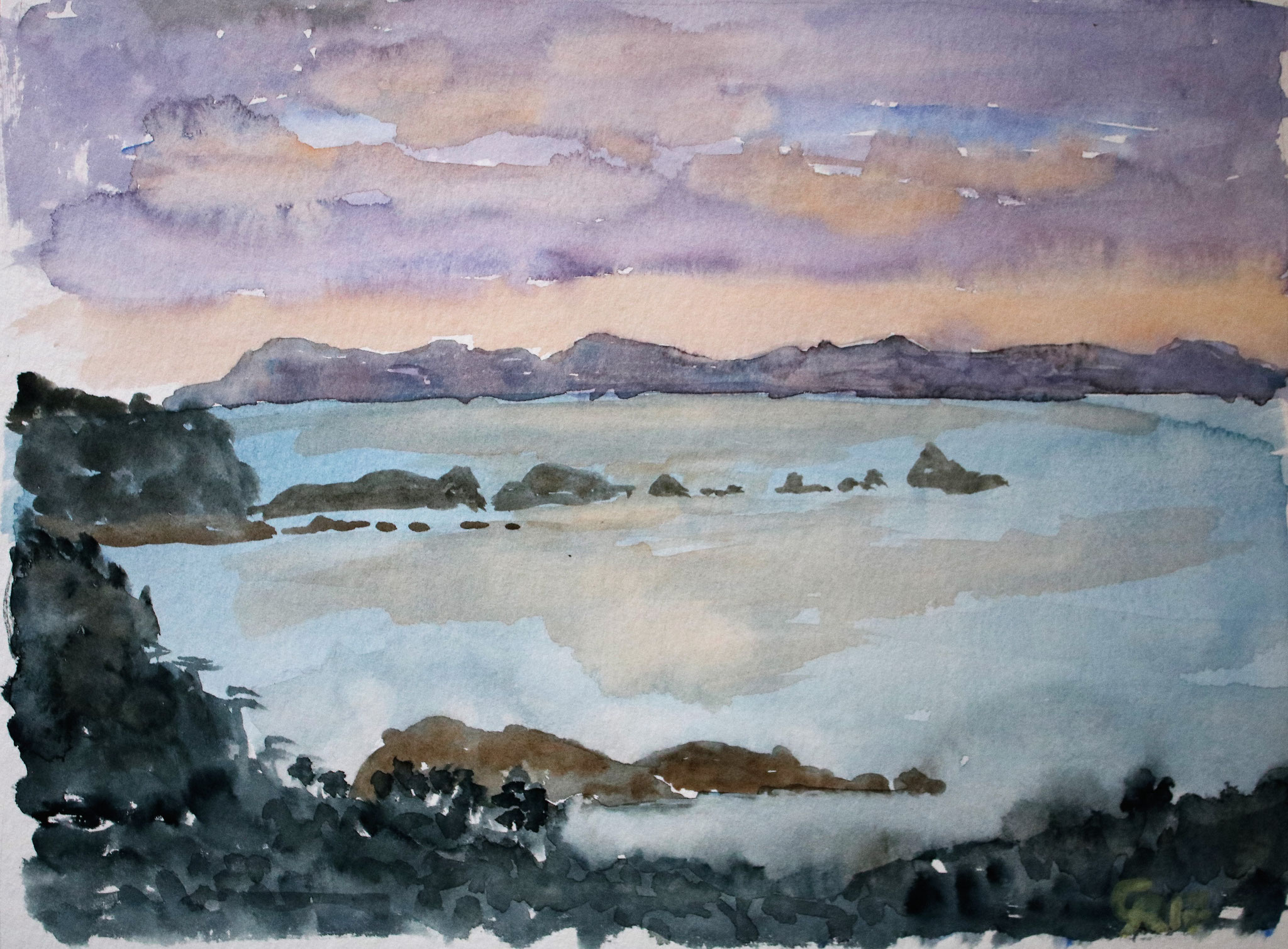 Neuseeland , Bay of Islands, Aquarell (2017)