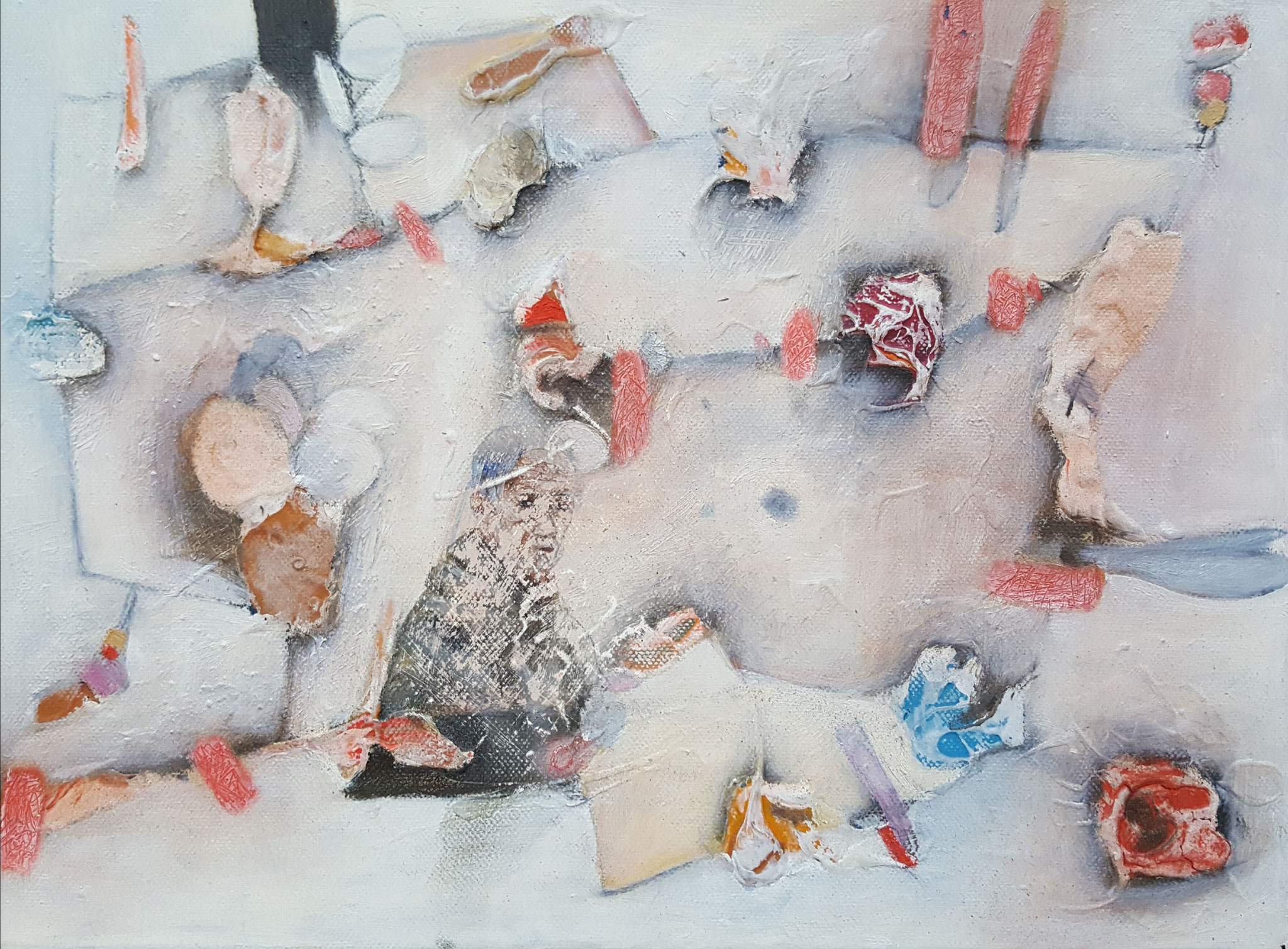 Des-aparecidos IV, 2018, 40 x 30 cm, Técnica mixta sobre lienzo