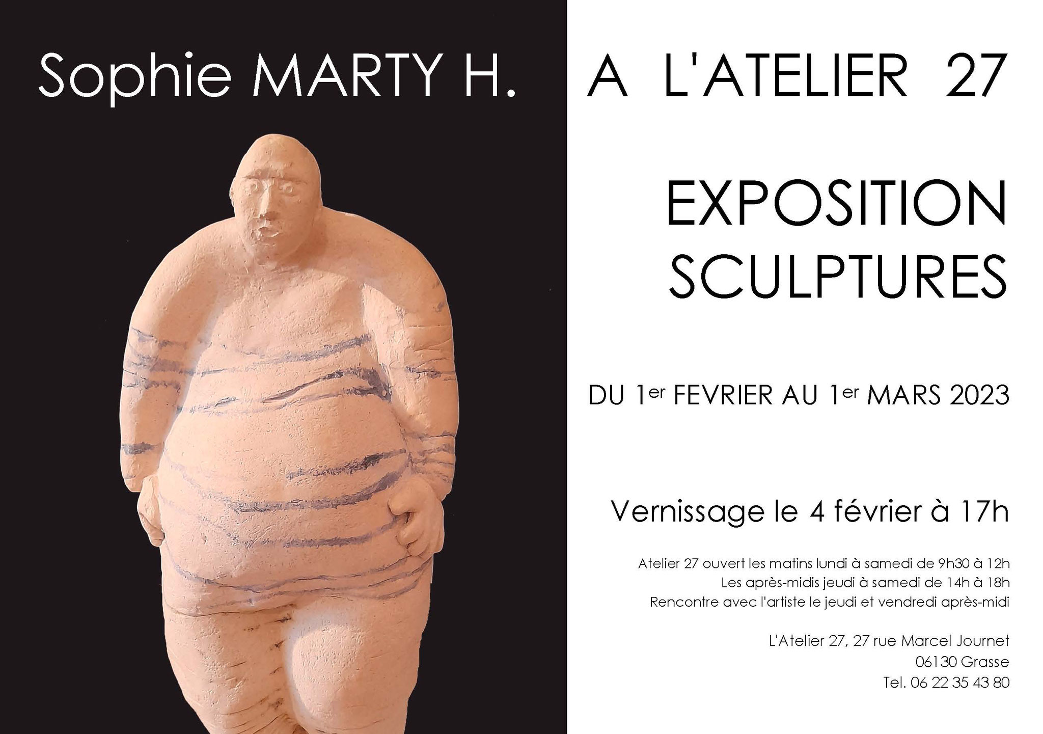 FEVRIER 2023: EXPOSITION PERSONNELLE ATELIER 27 GRASSE